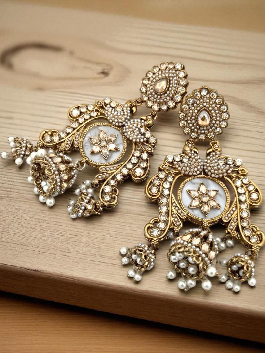 BFC - BUY FOR CHANGE Gold-Plated Alloy Artificial Beads Jhumkas-image-29