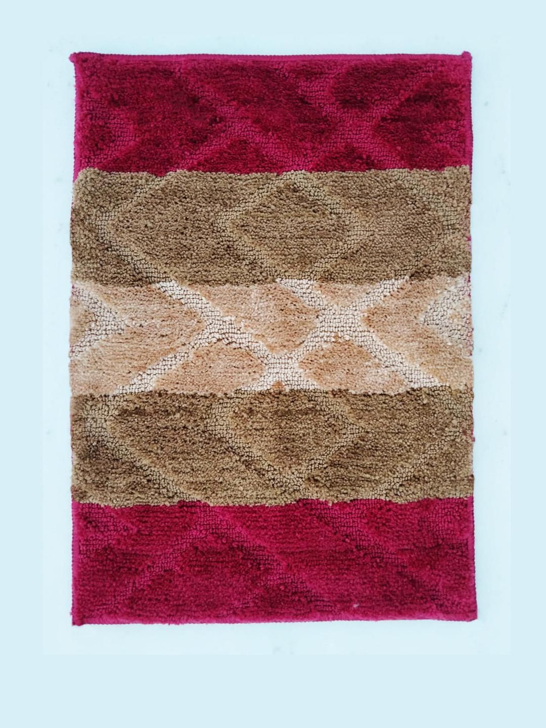 CROWN MATTINGS Red 1400 GSM Microfibre Bath Rugs-picture-29