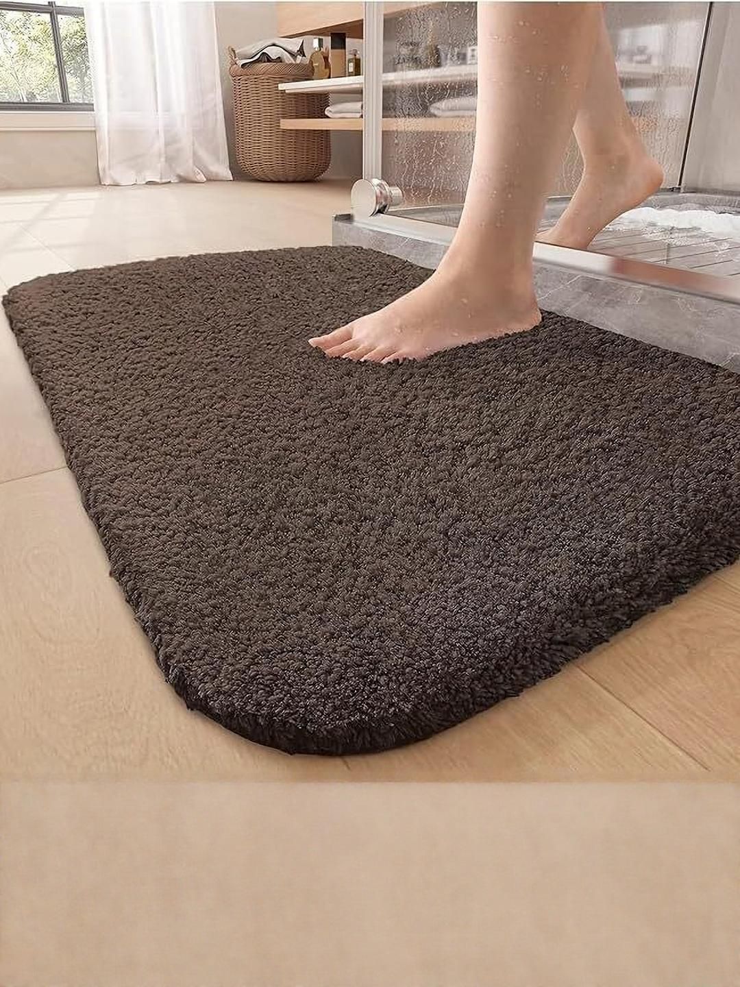 CROWN MATTINGS Brown 1400 GSM Microfibre Bath Rugs-picture-36