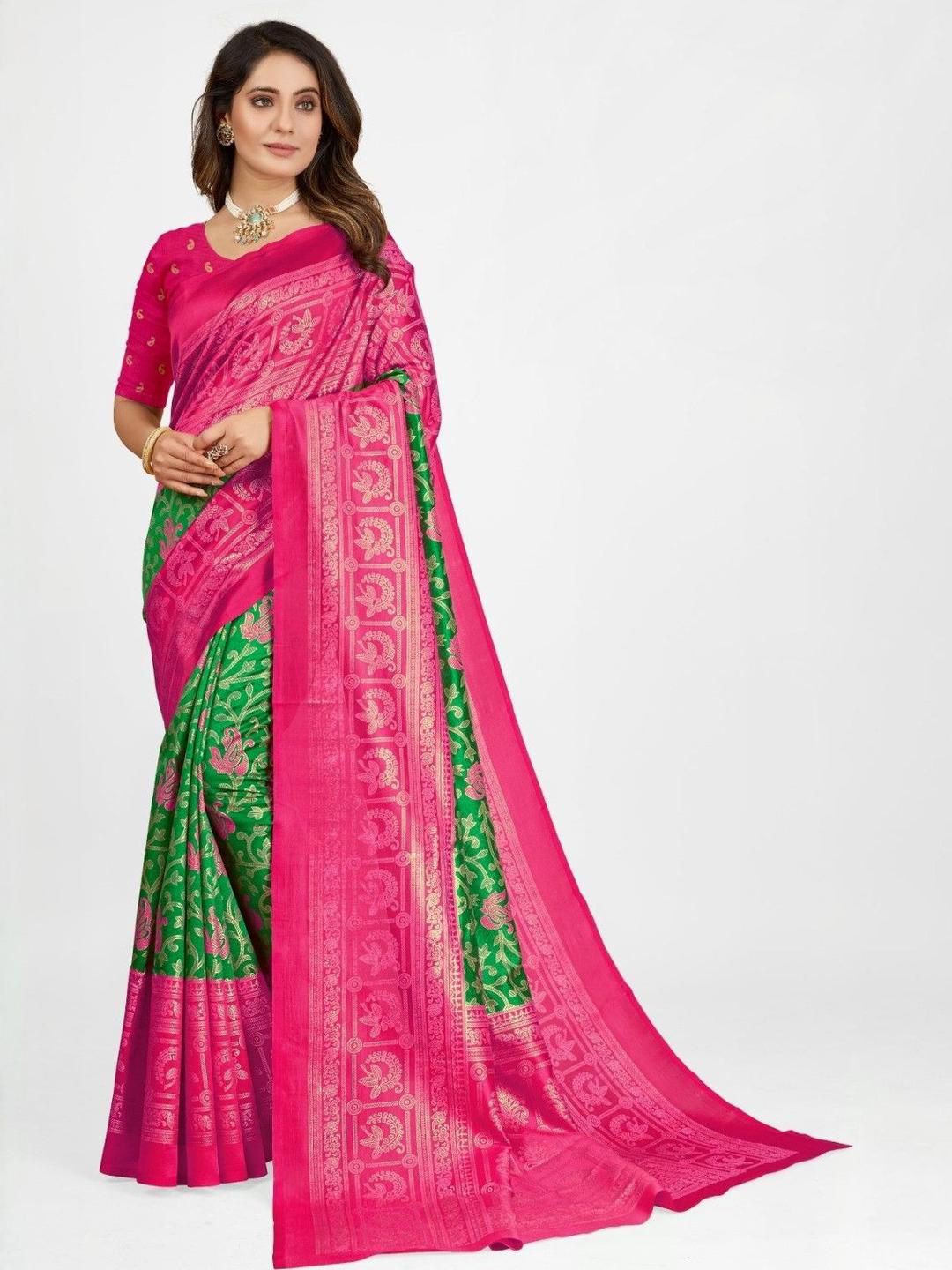 KANOODA Ethnic Motifs Printed Mysore Silk Saree-picture-11