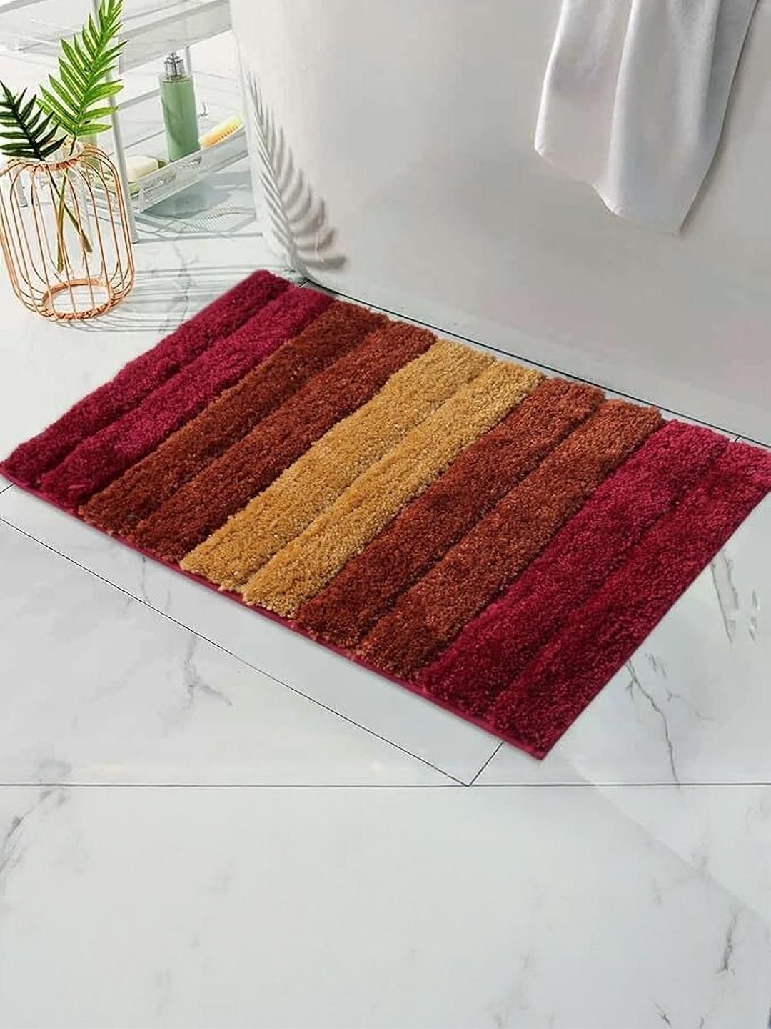 CROWN MATTINGS Red 1400 GSM Microfibre Bath Rugs-picture-23