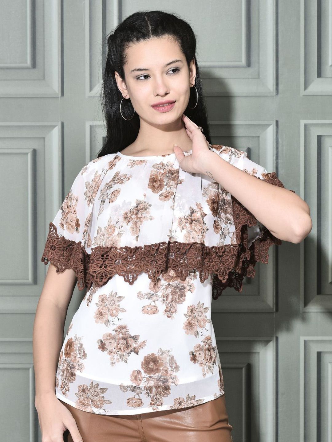 FUTURO Floral Printed Georgette Top-picture-31