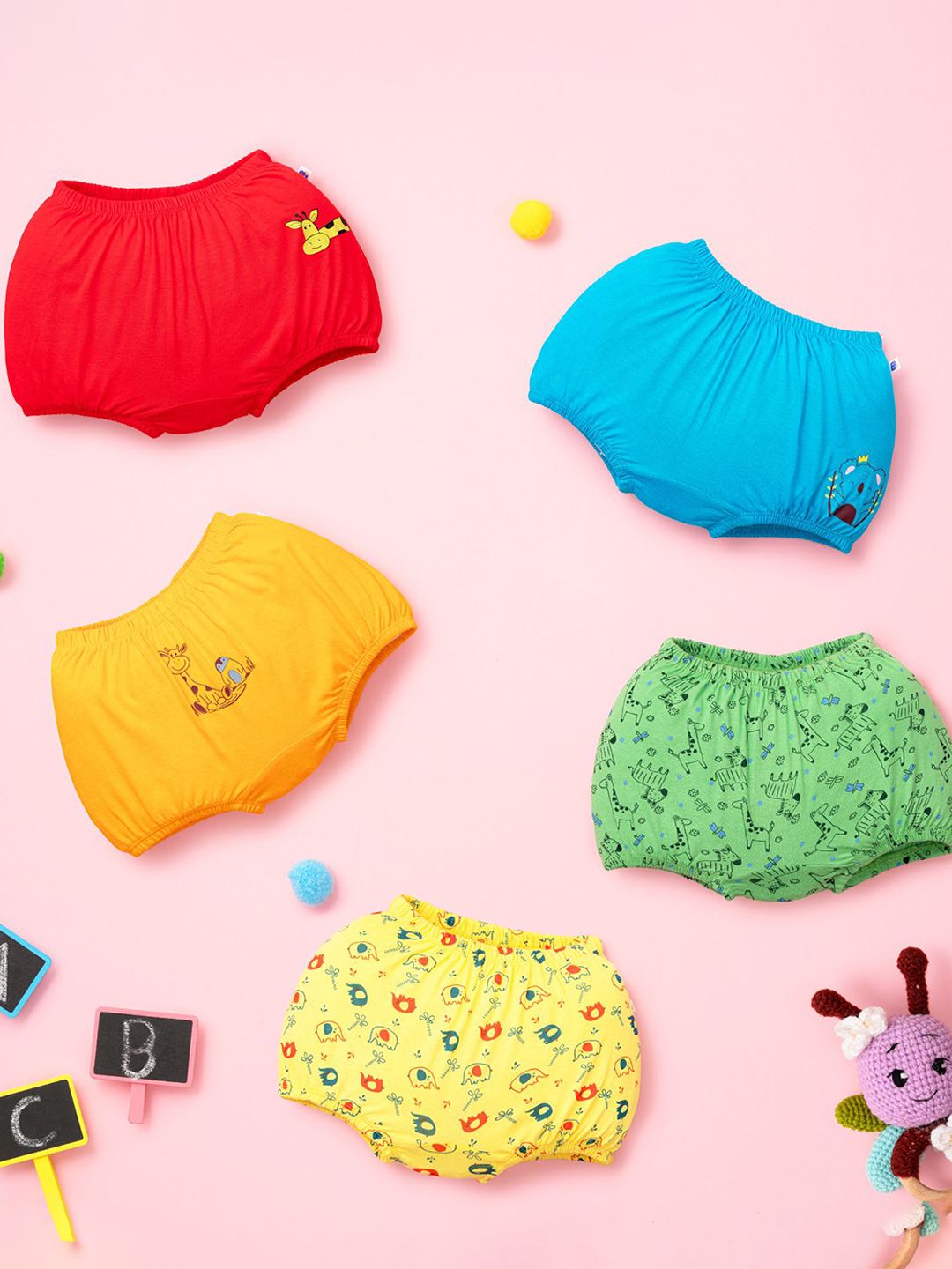 SuperBottoms Kids Pack Of 5 Pure Cotton Basic Briefs BAS-UND-U-V2-BL-WW-4_6Y-5PACK-picture-23