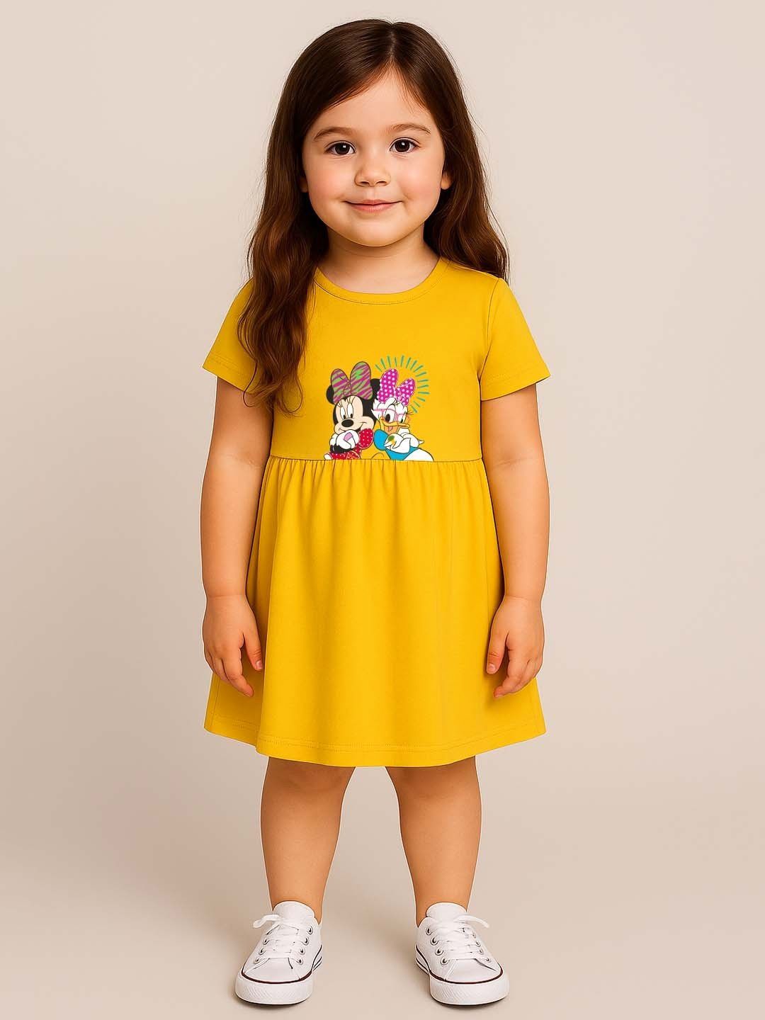 YK Disney Minnie & Daisy Printed Fit & Flare Dress-picture-20