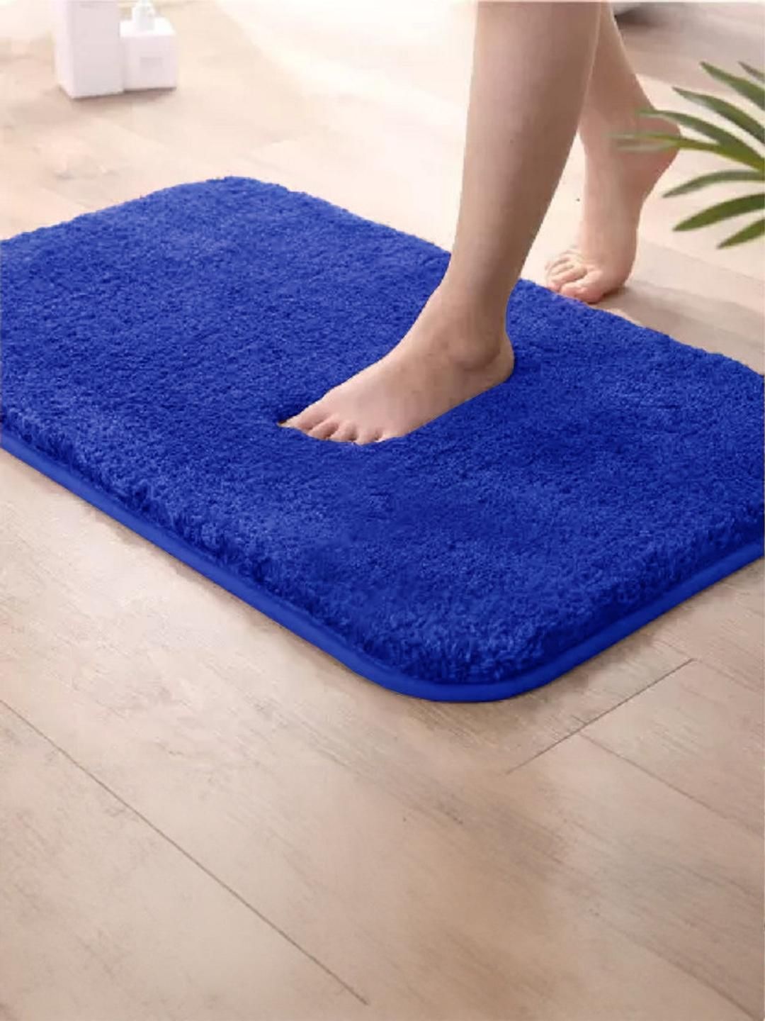 CROWN MATTINGS Blue 1400 GSM Microfibre Bath Rugs-picture-11
