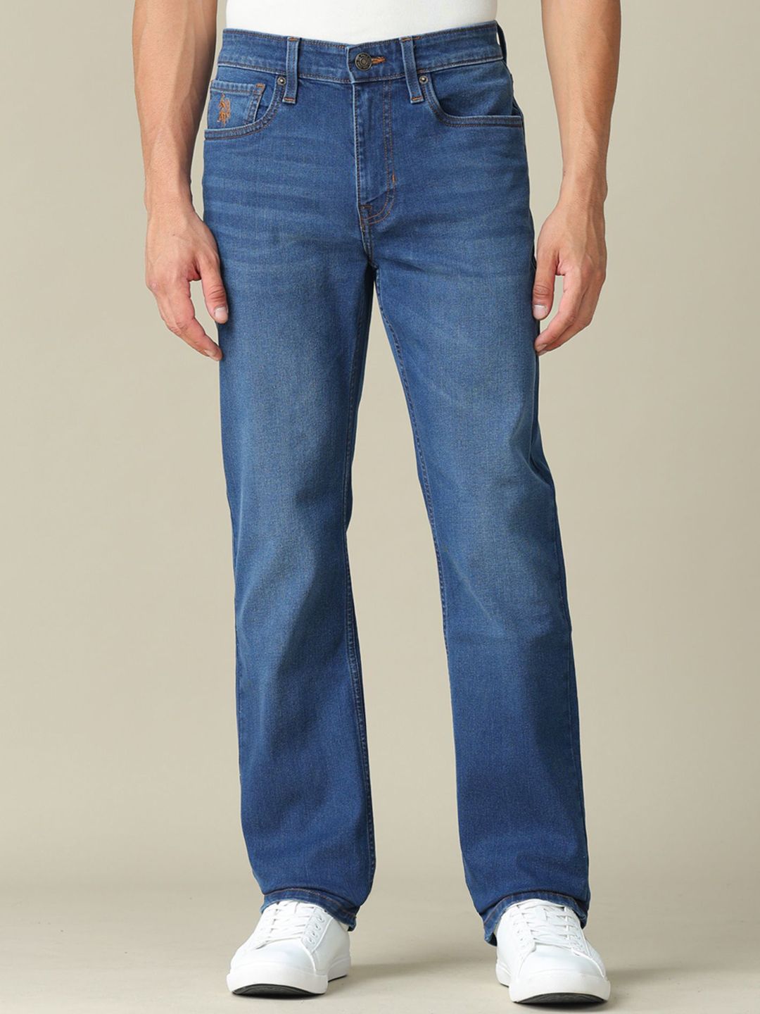U.S. Polo Assn. Denim Co. Harold Men Straight Fit Mid-Rise Light Fade Stretchable Jeans-image-45