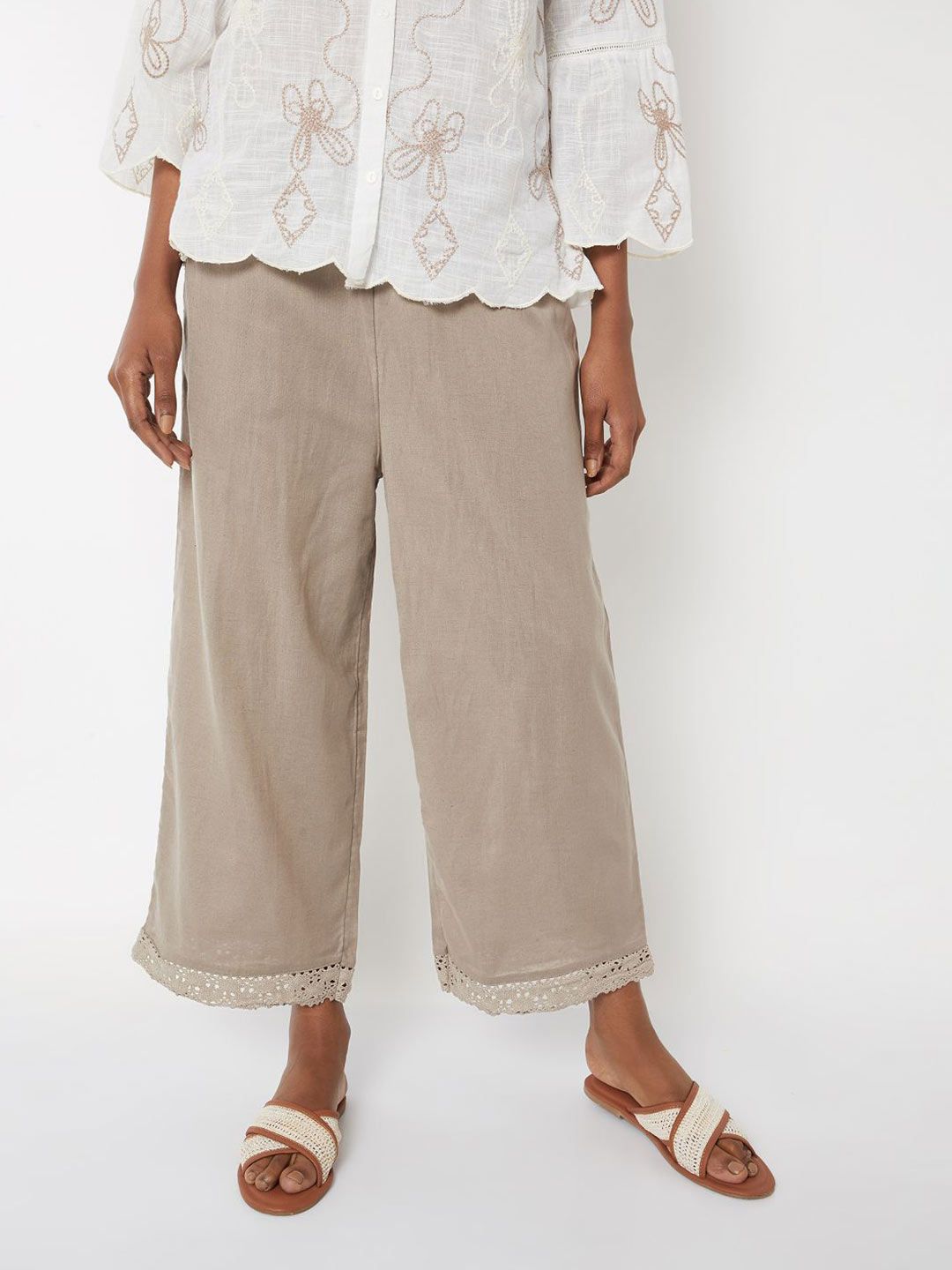 max Women Straight Cotton Palazzos