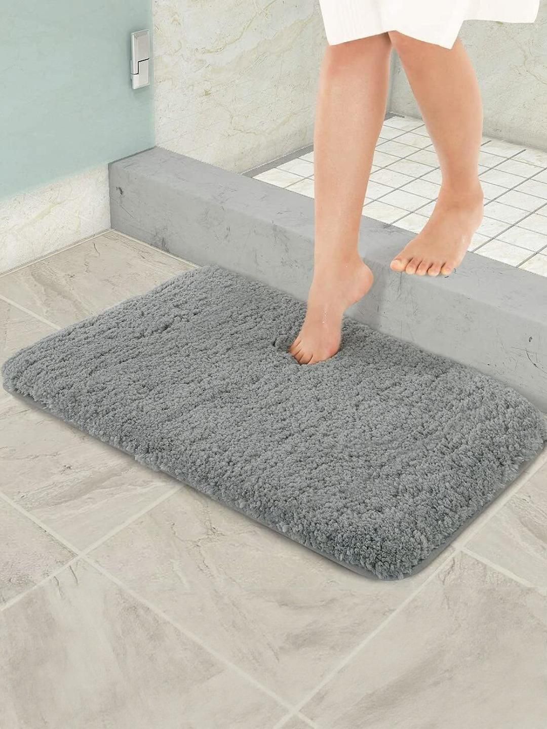 CROWN MATTINGS Grey 1400 GSM Microfibre Bath Rugs-image-47
