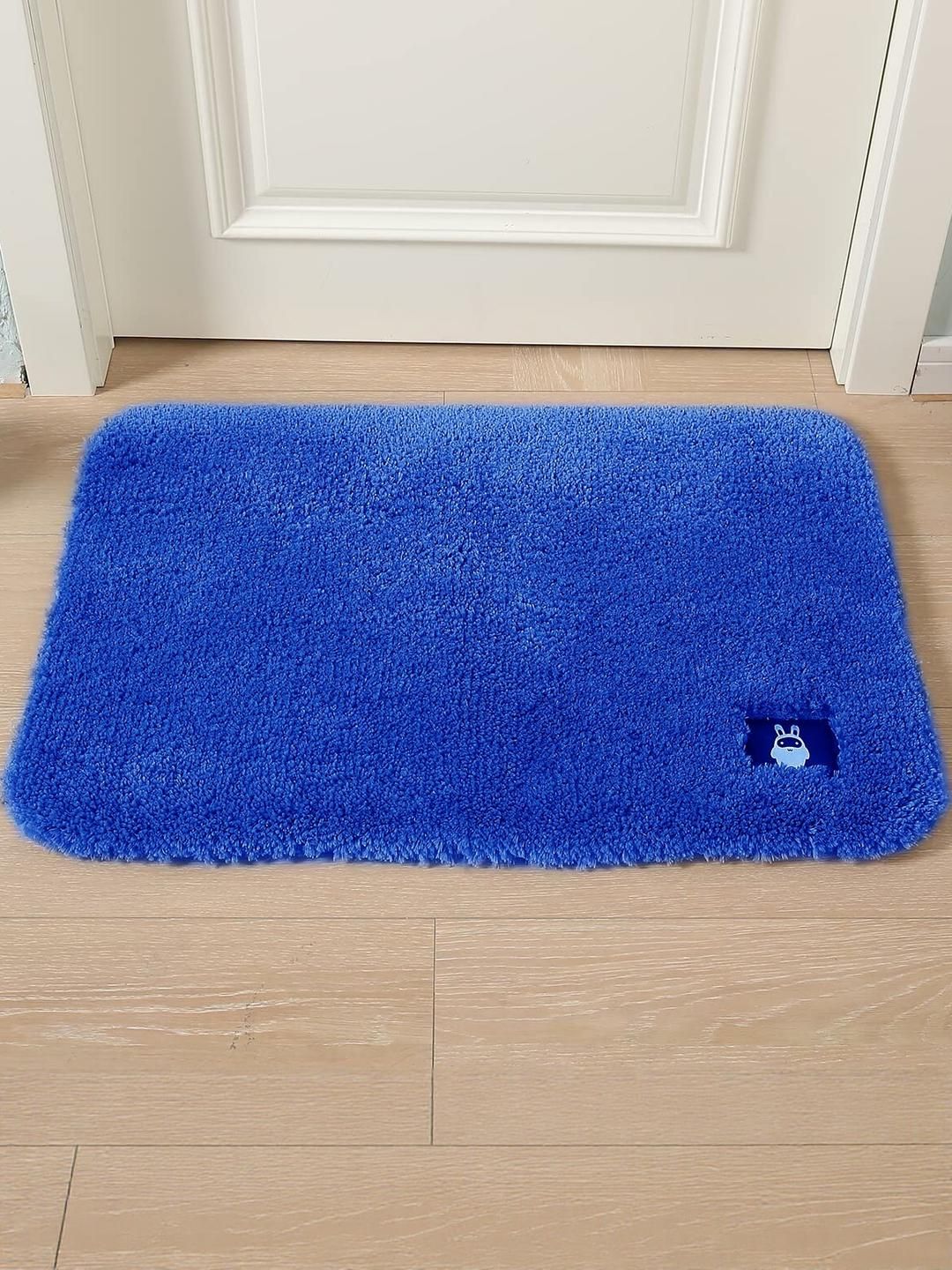 CROWN MATTINGS Blue 1400 GSM Microfibre Bath Rugs-picture-58
