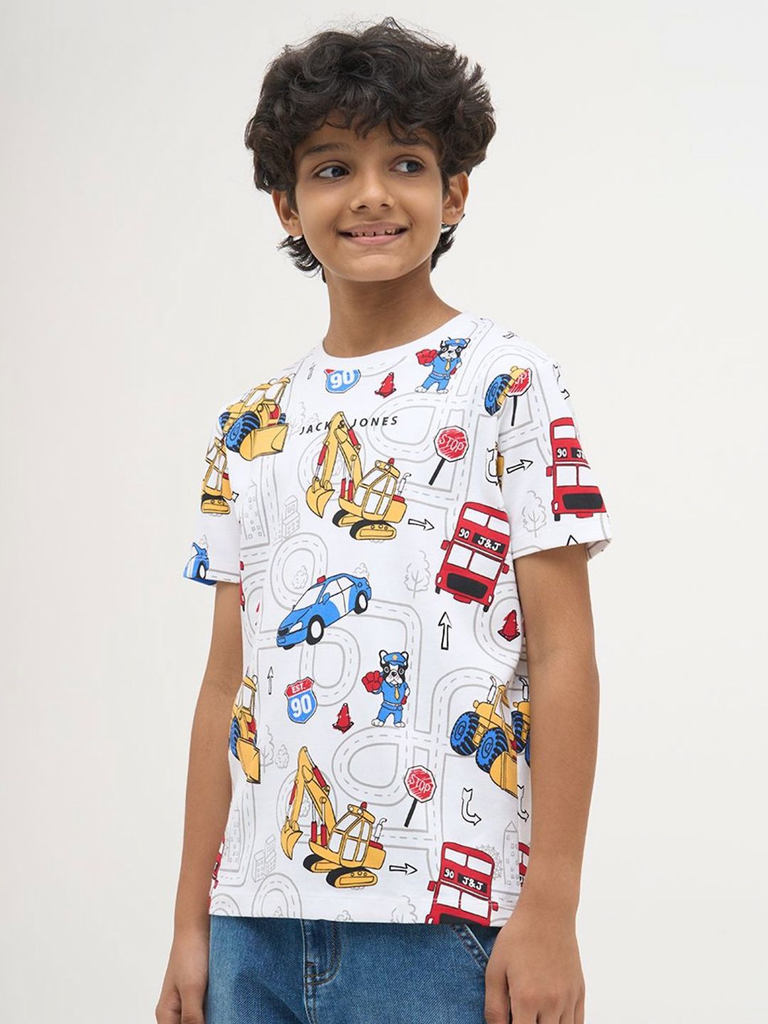 Jack & Jones Junior Boys Graphic Printed Round Neck Pure Cotton T-shirt-picture-15