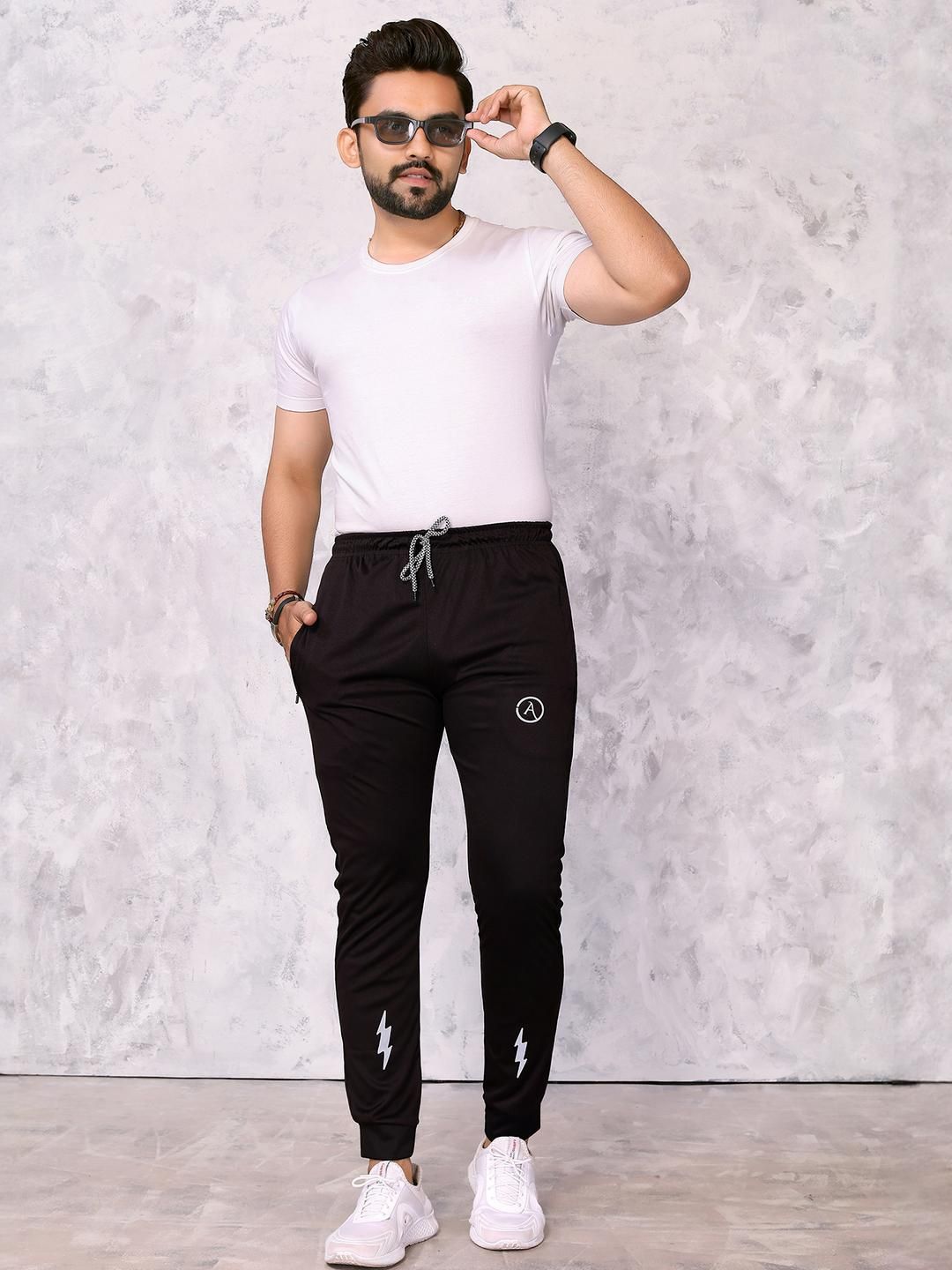 Moda Rapido Men Plain Regular Fit Lycra Trackpant-picture-12