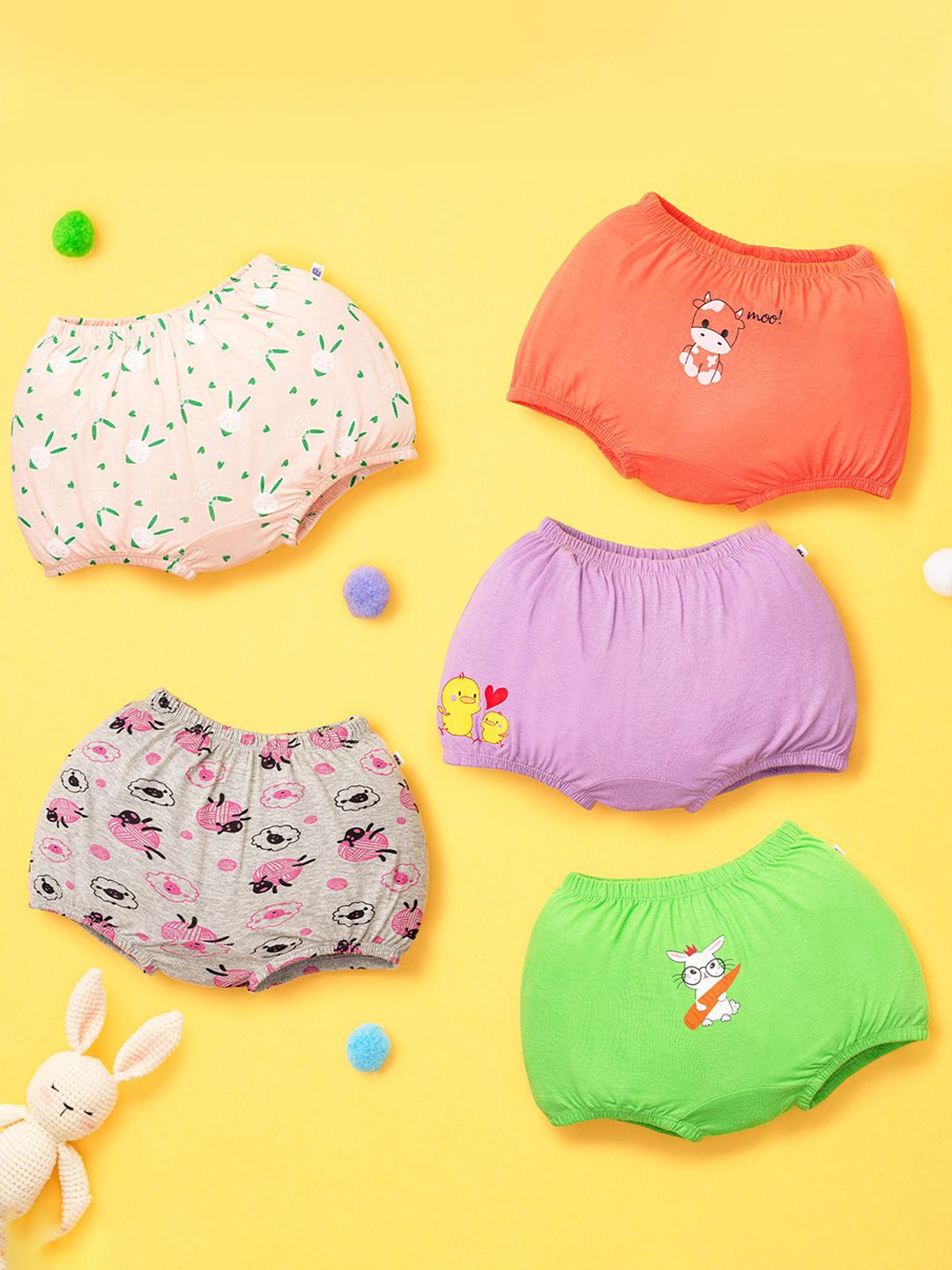 SuperBottoms Kids Pack Of 5 Pure Cotton Basic Briefs BAS-UND-U-V2-BL-FF-4_6Y-5PACK-picture-24