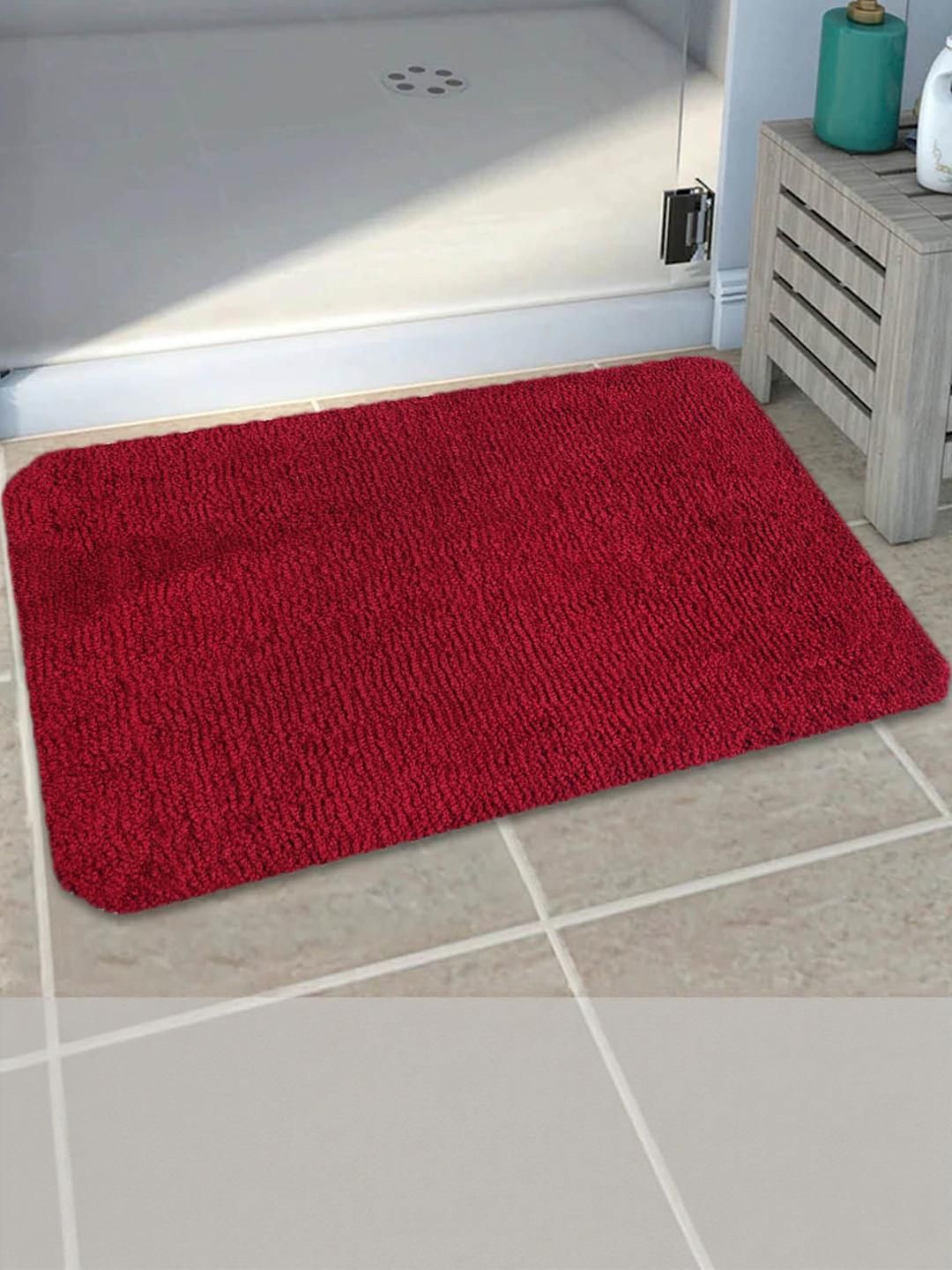 CROWN MATTINGS Red 1400 GSM Microfibre Bath Rugs-picture-16