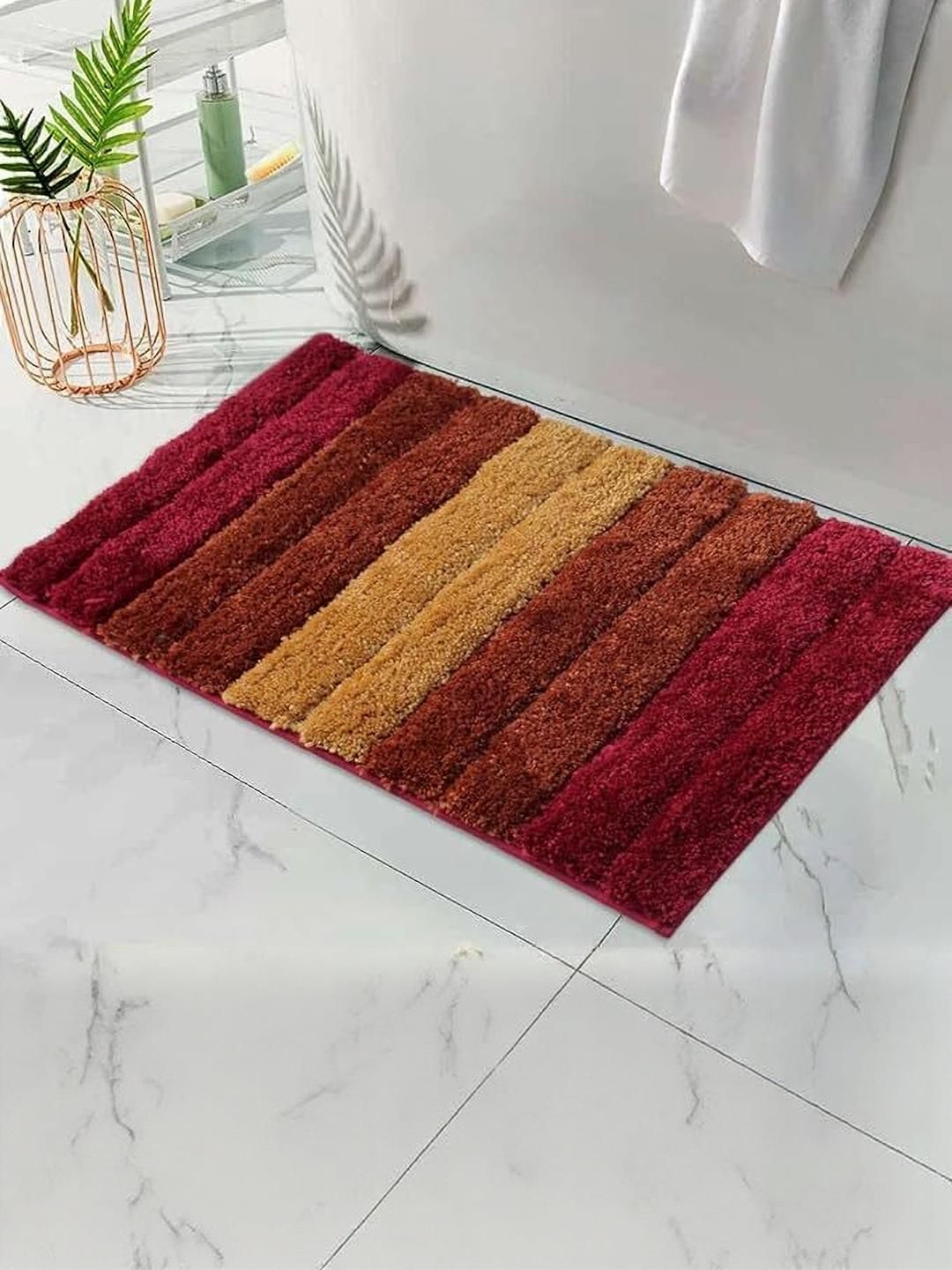 CROWN MATTINGS Red 1400 GSM Microfibre Bath Rugs-picture-24