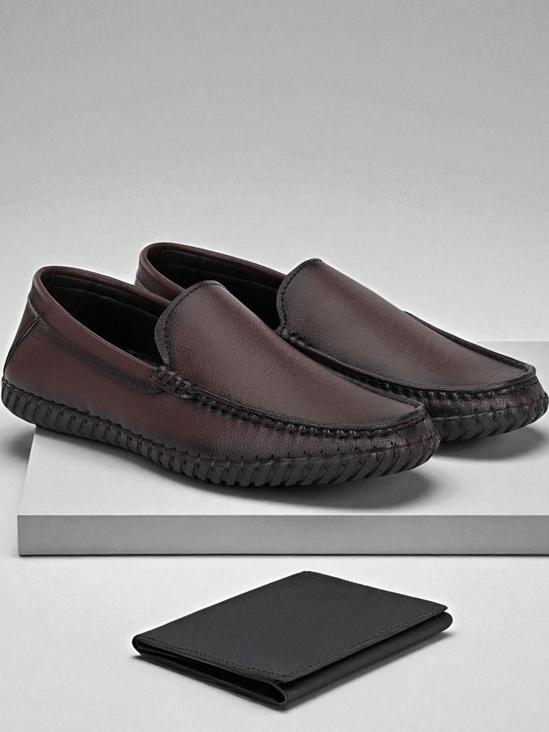 HERE&NOW Men PU Brown Formal Shoes-image-35