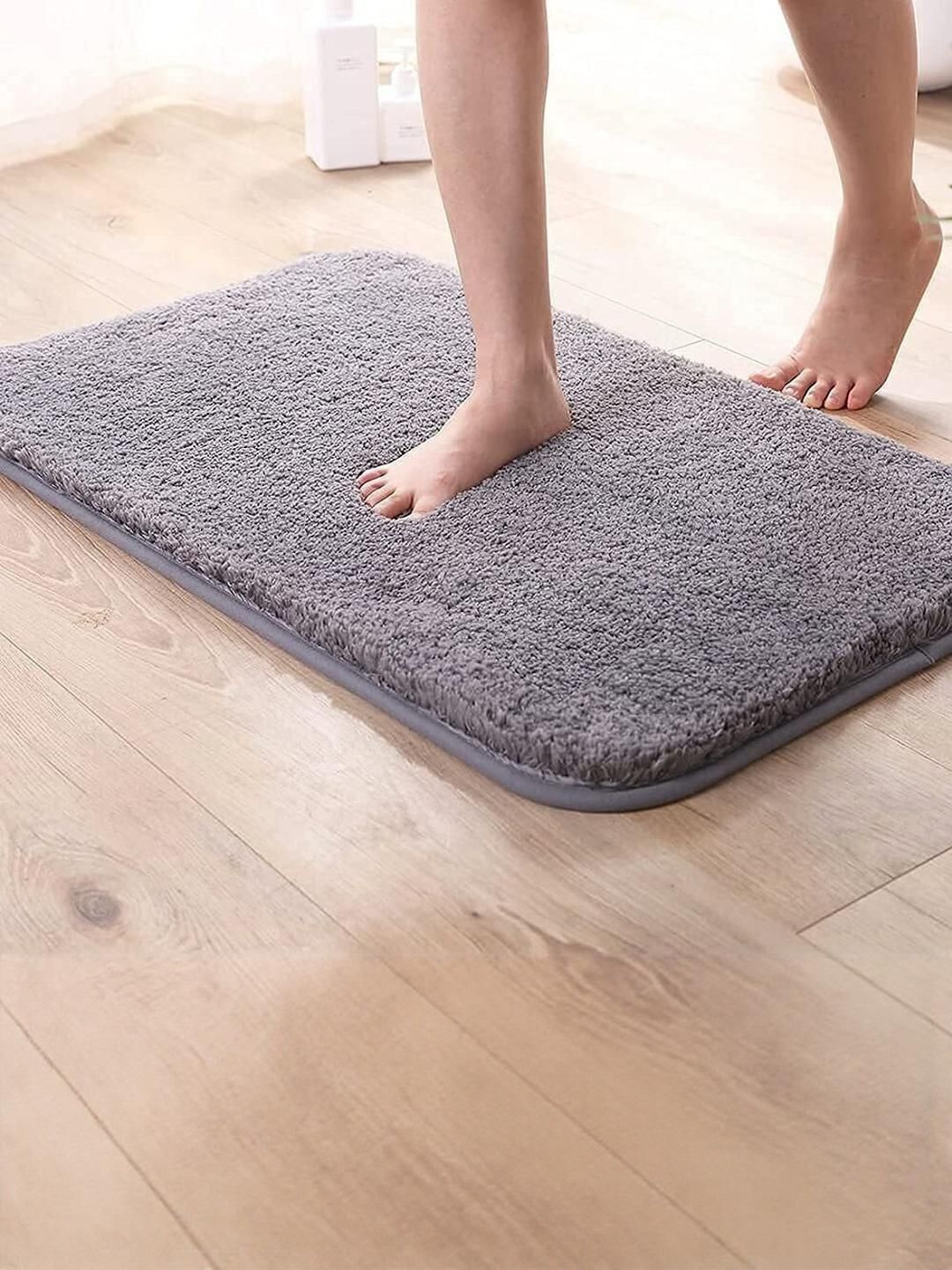 CROWN MATTINGS Grey 1400 GSM Microfibre Bath Rugs-image-10