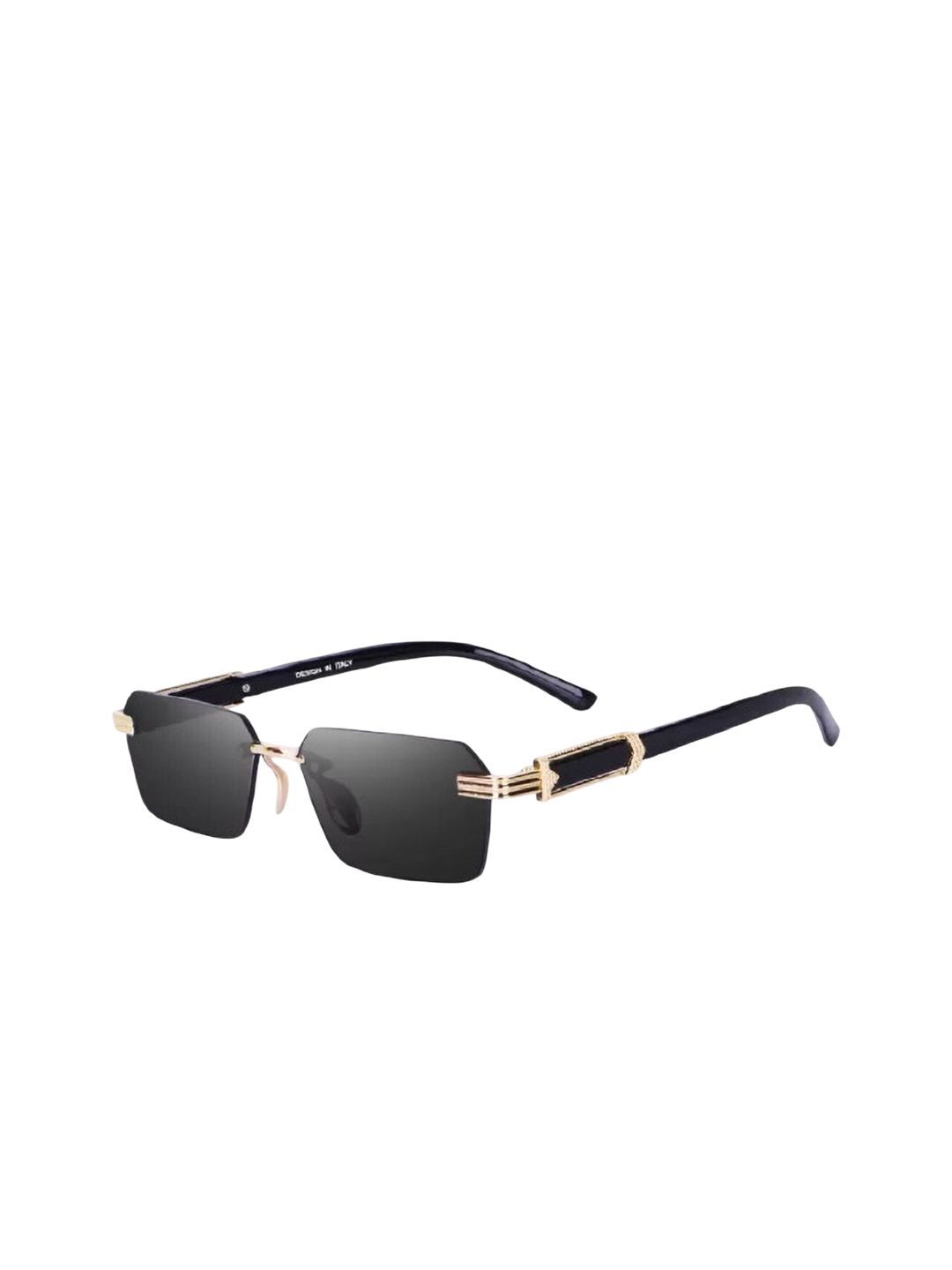 SPADEACES Unisex Rectangle Sunglasses with UV Protected Lens CLASSIC KARAN GOLD BLACK -01-picture-17