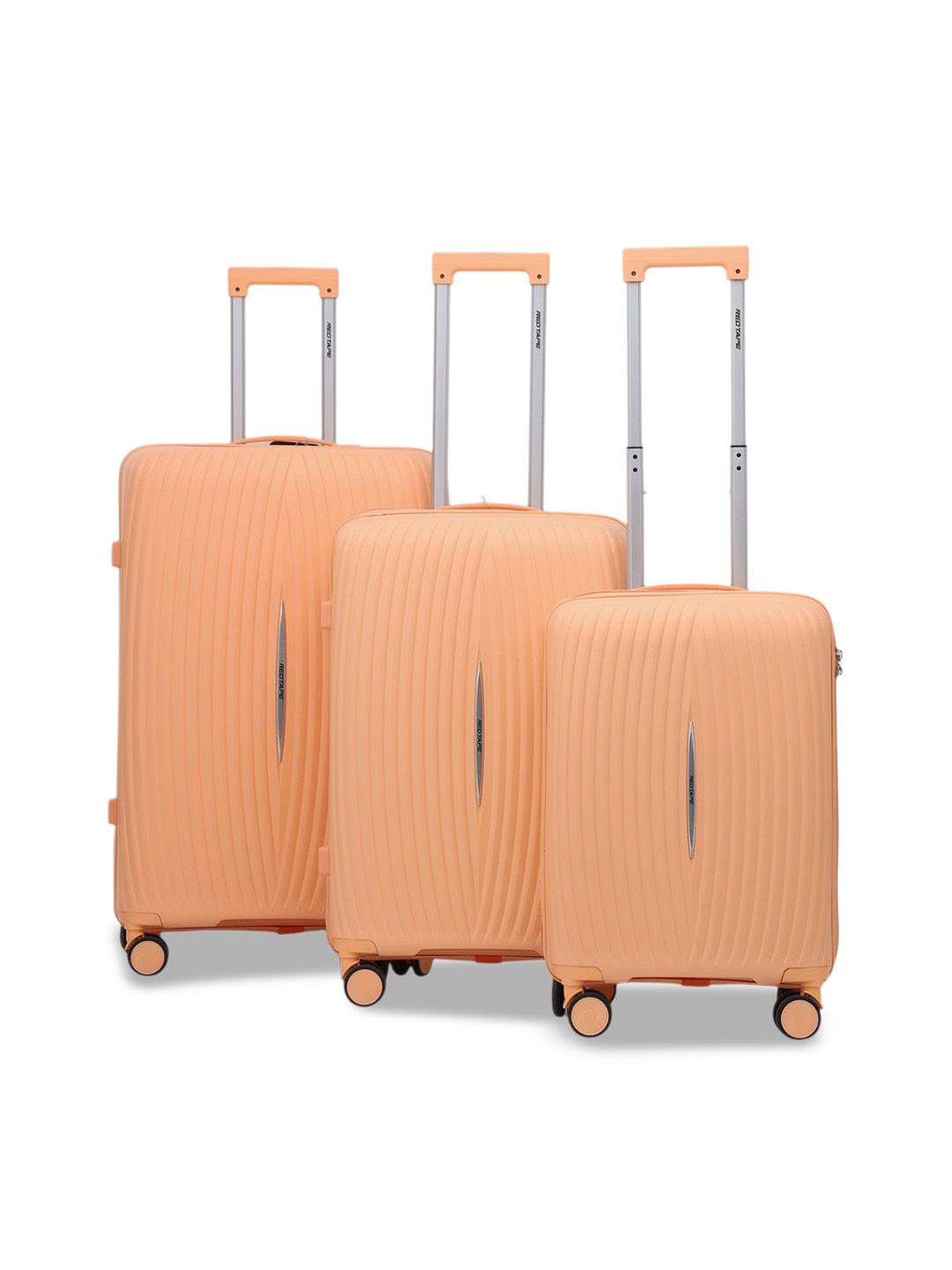 Red Tape Set Of 3 Textured Hard-Sided Trolley Bags-picture-37
