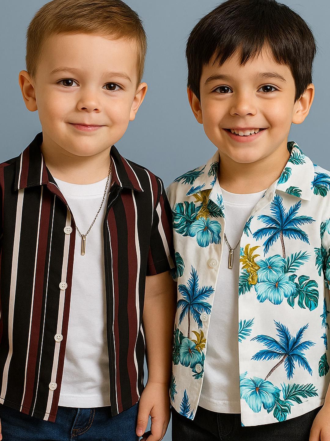 SHREE VANKIYA HANUMANJI FASHION Unisex Kids Pack of 2 Cotton Casual Shirt-picture-11