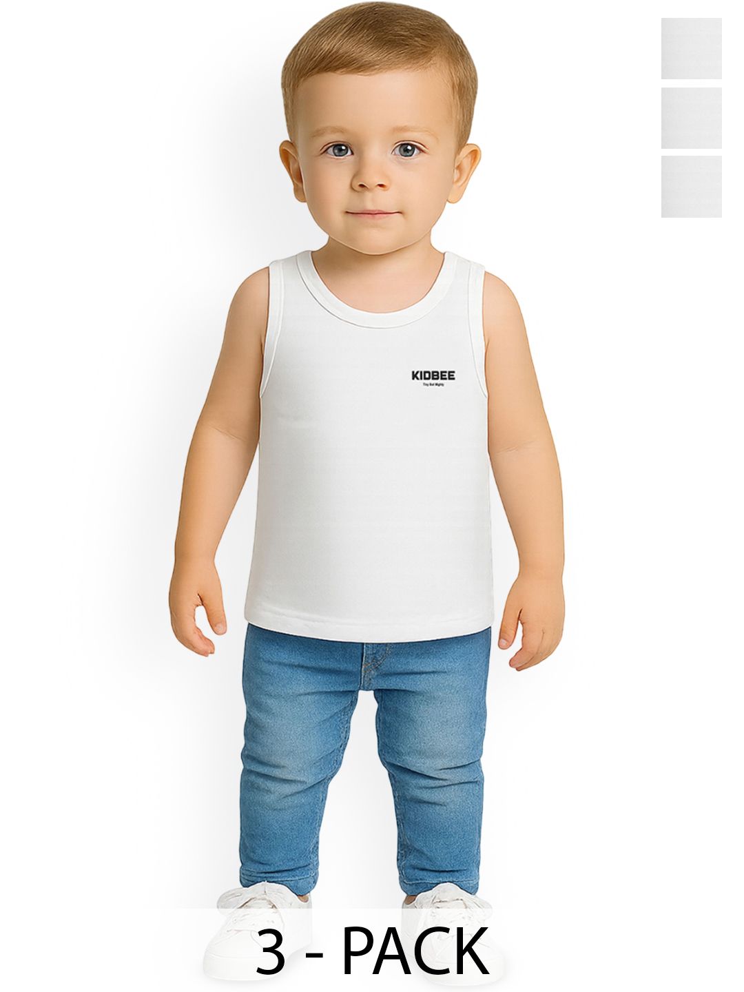 KidBee Infant Boys Pack Of 3 Printed Pure Cotton Basic Vests-image-23