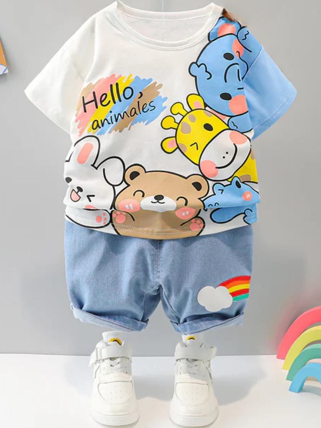 KIDNIP Boys Pure Cotton Printed Clothing Set-picture-19