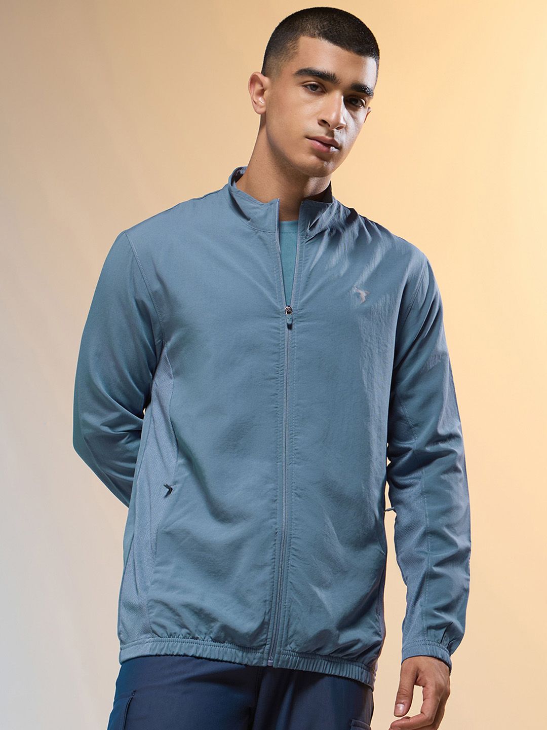 Technosport Men Mock Collar Solid Lightweight Sporty Jacket-picture-18