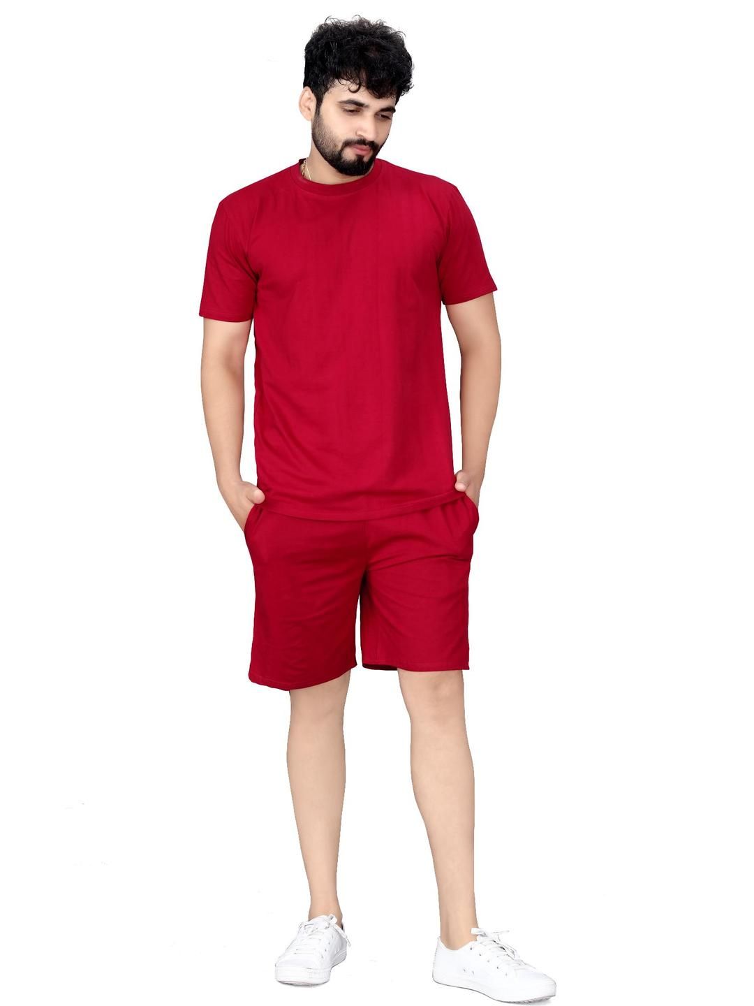 SATPURUSH Men Relaxed Fit T-Shirt & Shorts Night Suit-image-43