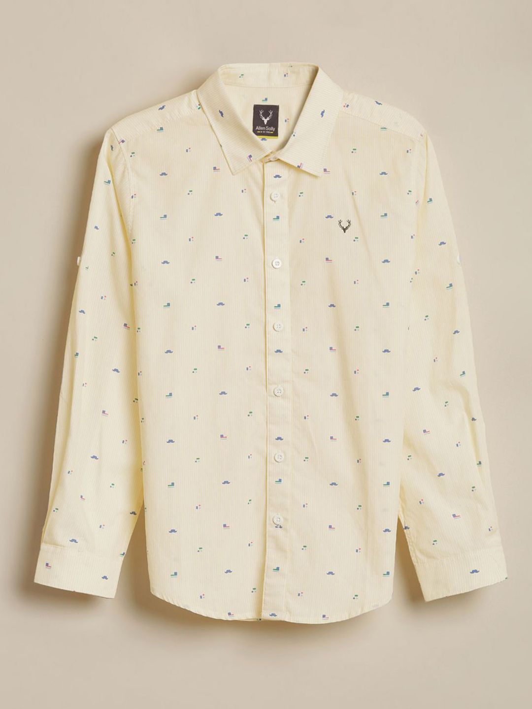 Allen Solly Junior Boys Slim Fit Conversational Printed Spread Collar Pure Cotton Shirt-picture-24