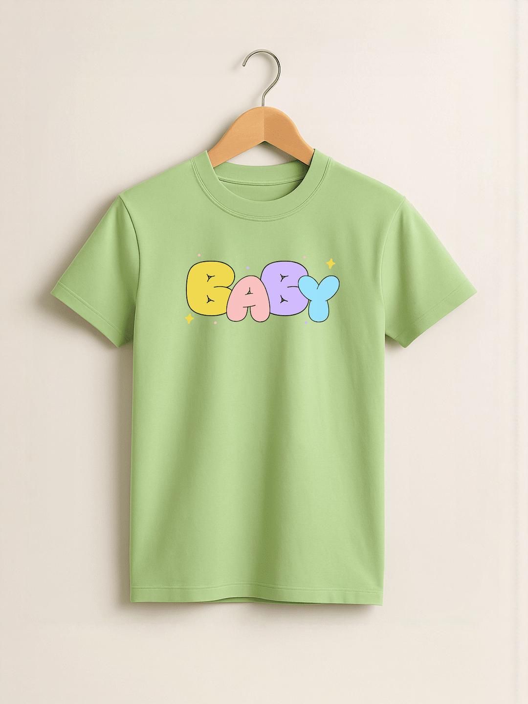 KIDAROO Kids Unisex Green Round Neck Short Sleeves Printed Cotton Casual T-Shirt-image-2