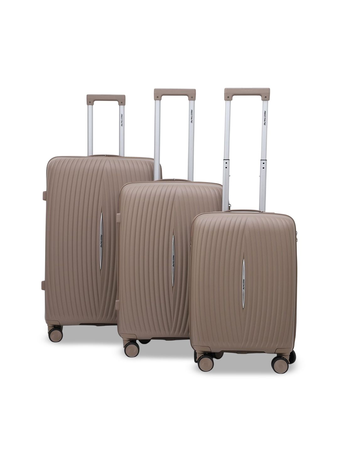 Red Tape Set Of 3 Textured Hard-Sided Trolley Bags-picture-48