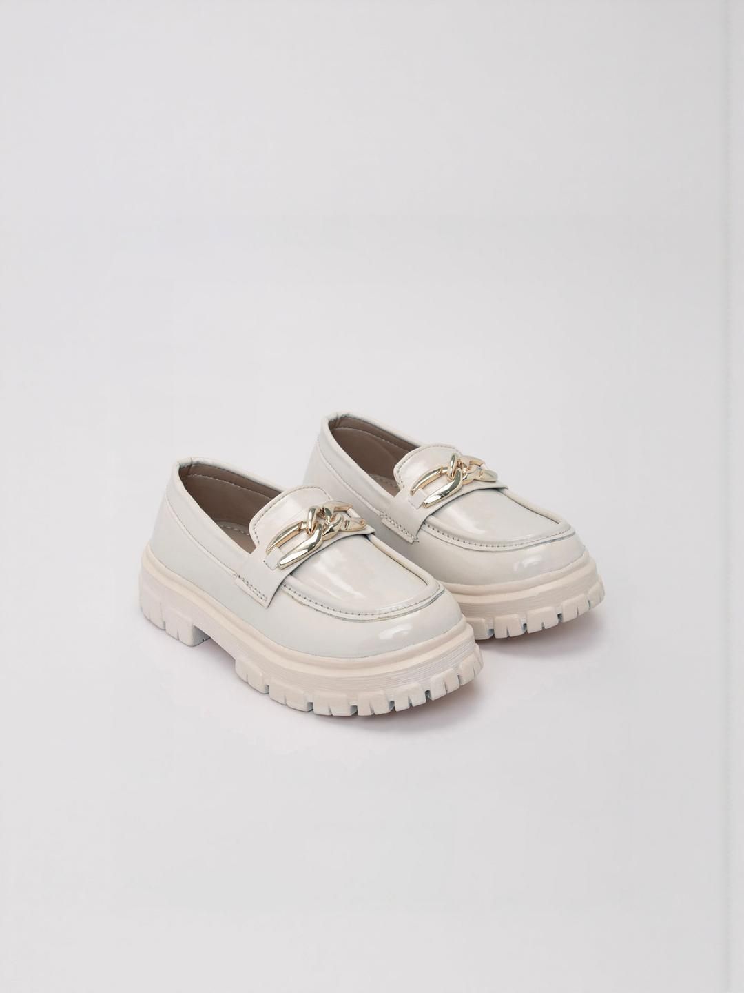 Hopscotch Girls Beige PU Loafers-picture-33