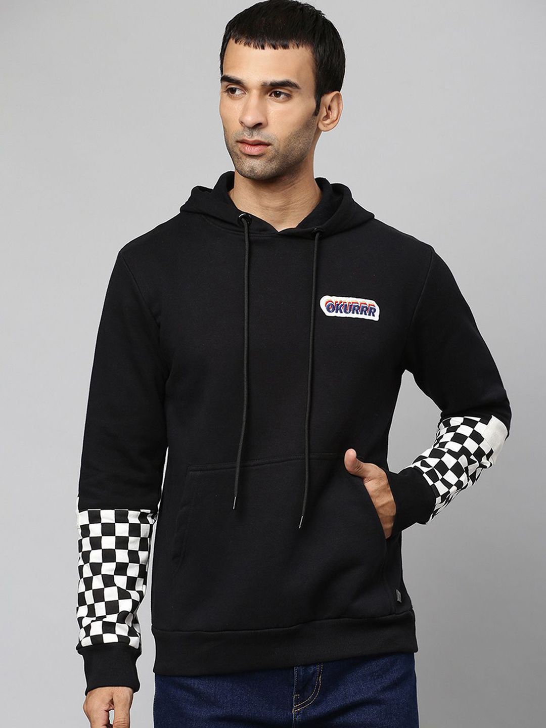 cahoot Campus Sutra Men Checked Hooded Cotton Sweatshirt-picture-35