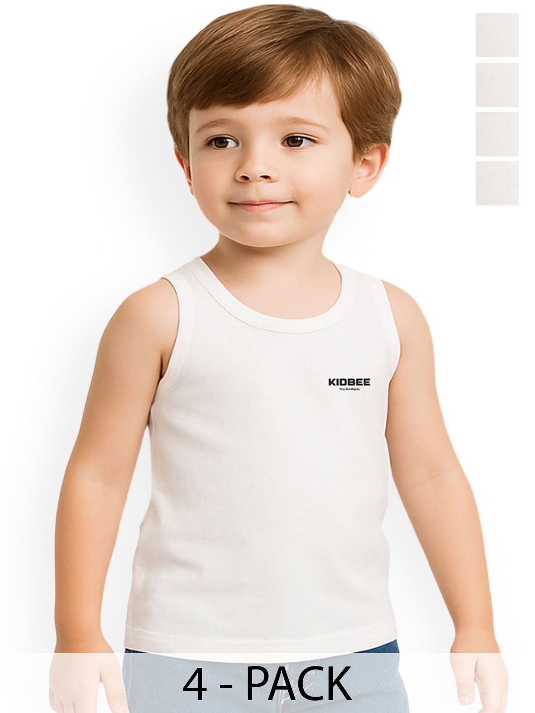 KidBee Pack Of 4 Cotton Innerwear Vests 1005-VST-445-4PC-VST-445-picture-49