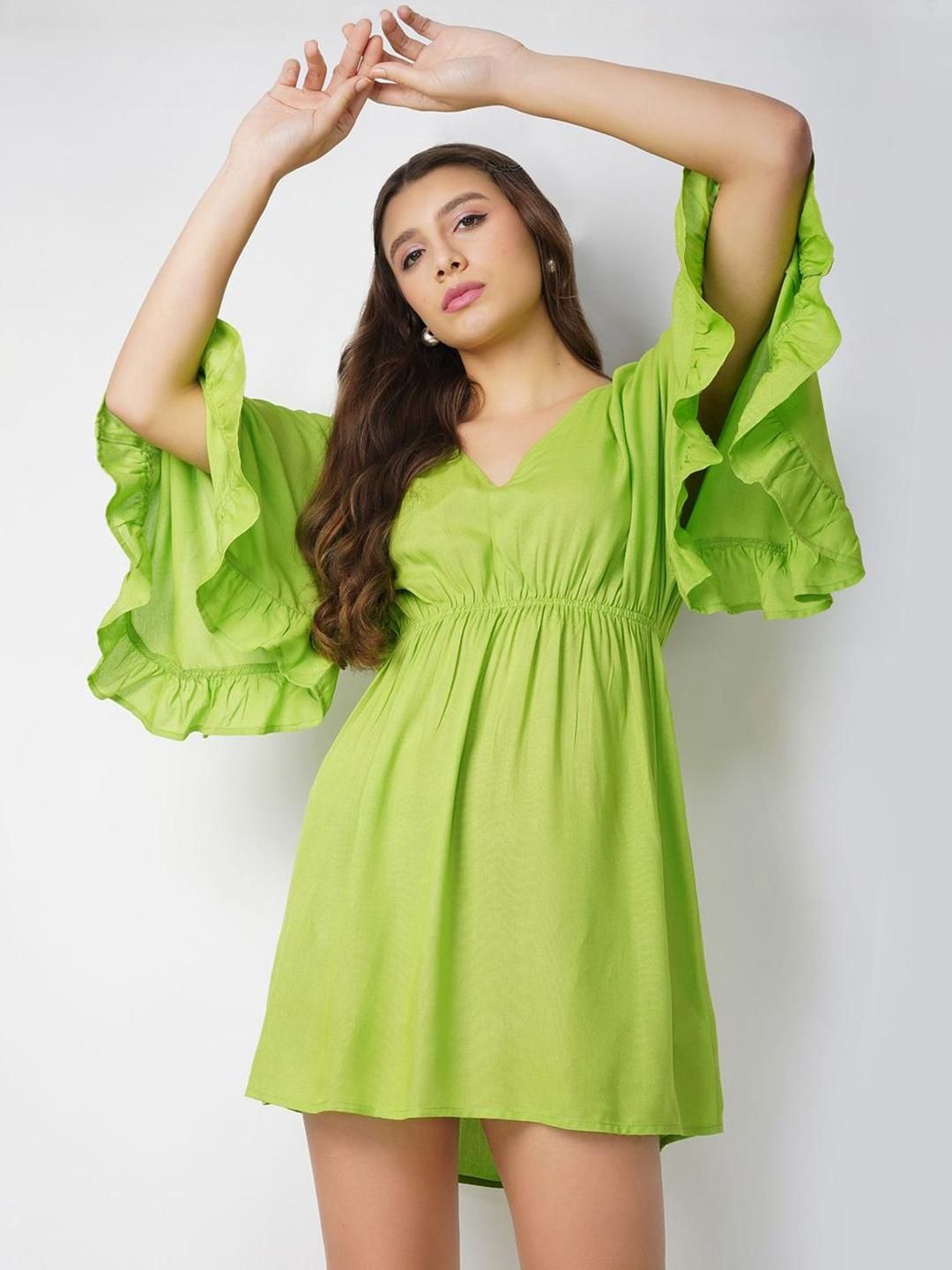 HERE&NOW Women Viscose Rayon Fit and Flare Dresses-picture-21