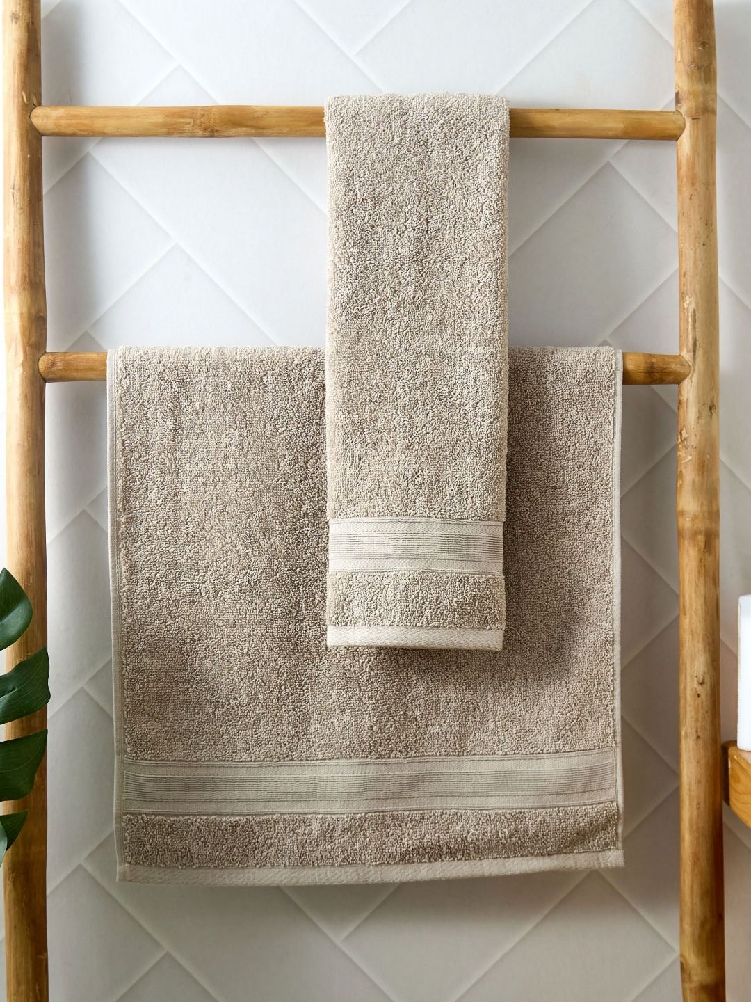 Home Centre Colour Refresh Essense 2Pc Brown Cotton Skin-Friendly 200-GSM Hand Towels-image-6