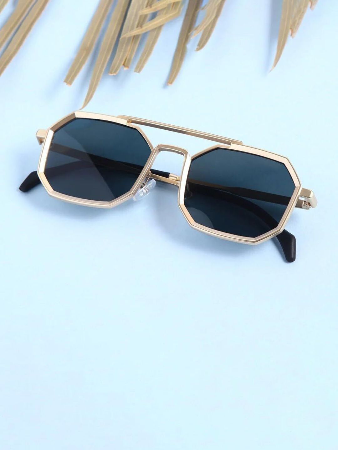 SPADEACES Unisex Full Rim UV Protected Hexagonal Sunglasses-picture-17