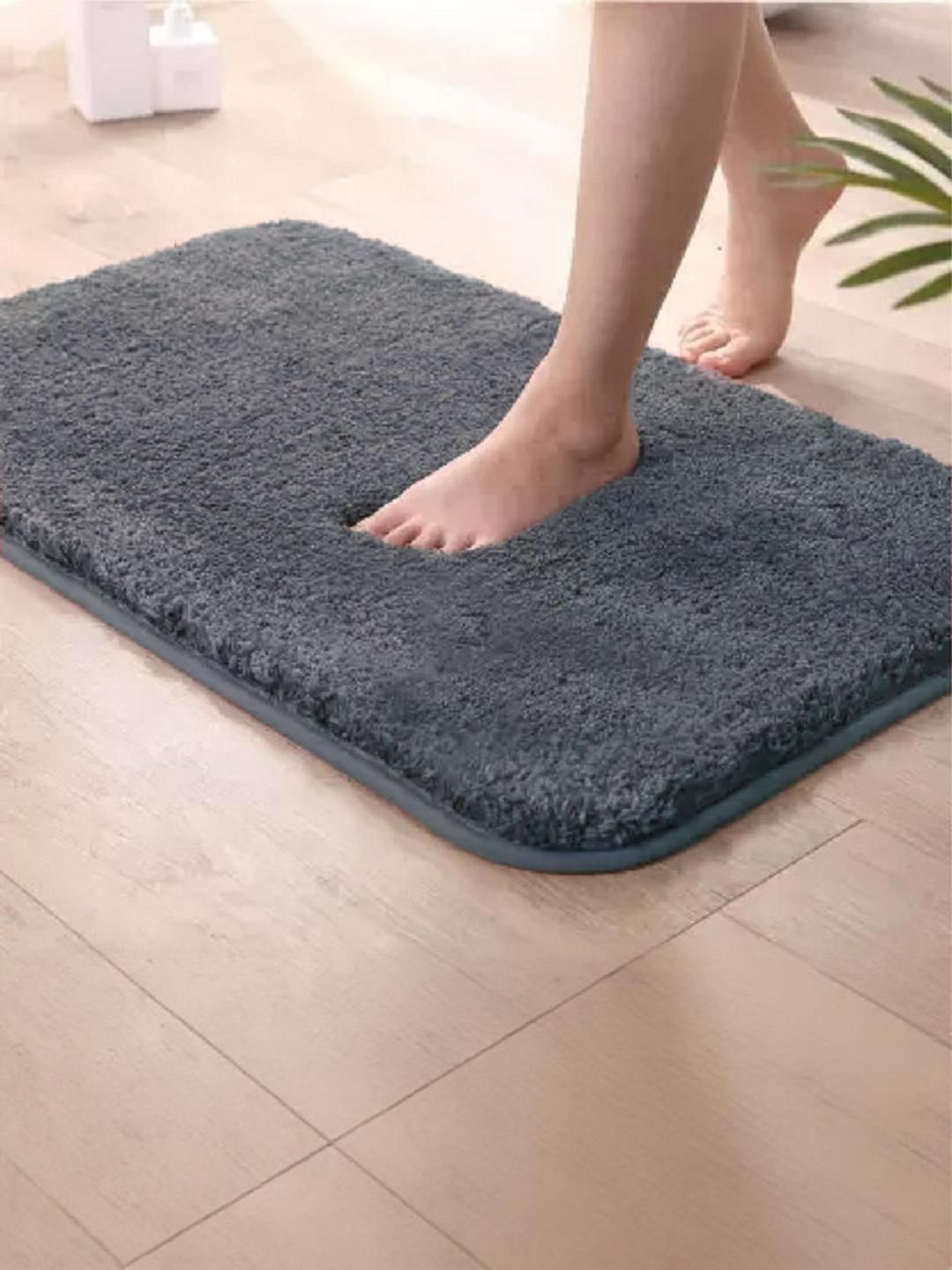 CROWN MATTINGS Grey 1400 GSM Microfibre Bath Rugs-image-11