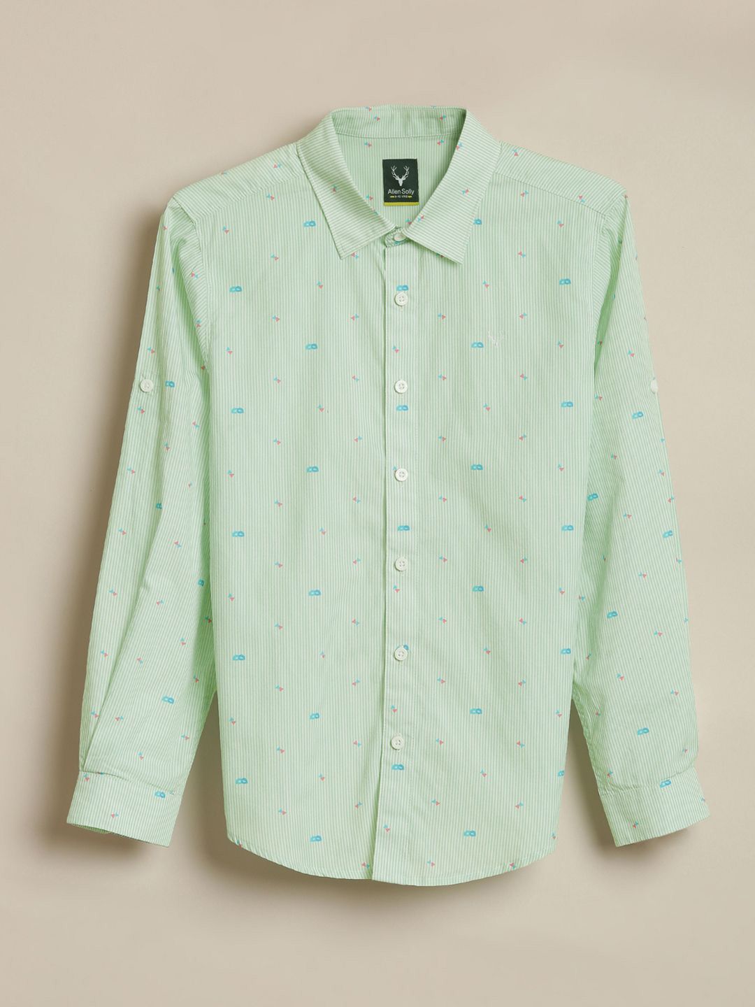 Allen Solly Junior Boys Slim Fit Conversational Printed Spread Collar Pure Cotton Shirt-picture-26