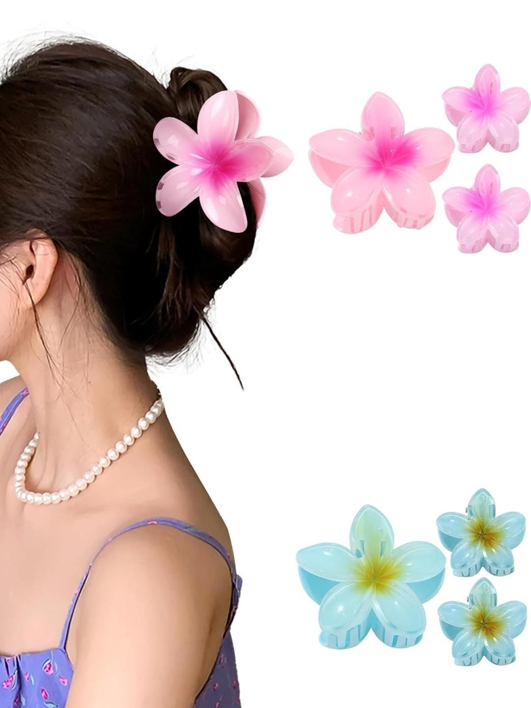 DIVASTRI Women Set of 6 Plastic Flower Claw Clip-image-27