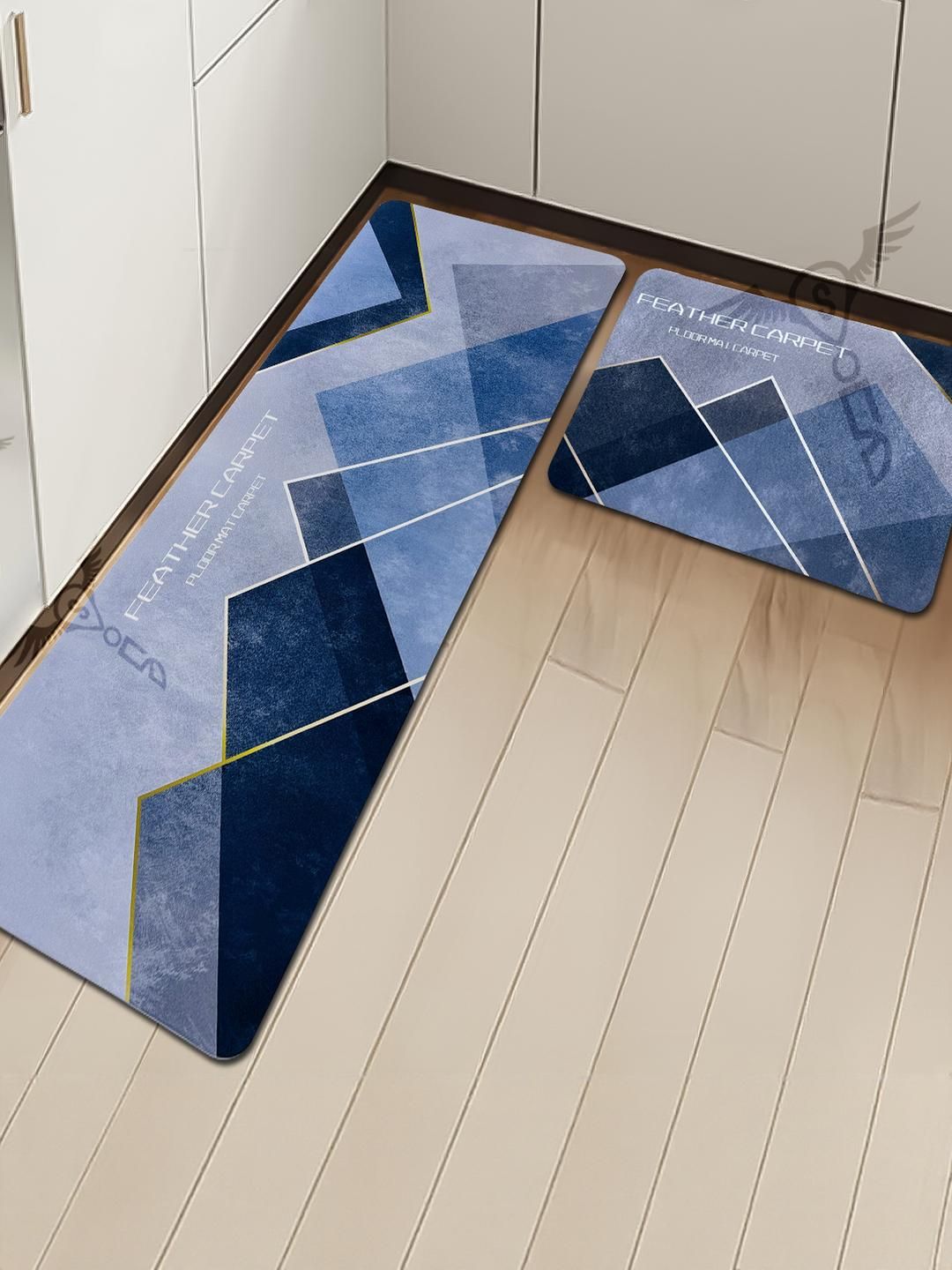 Sittella 2 Piece Printed Rectangular Anti-Skid Kitchen Mats-image-44