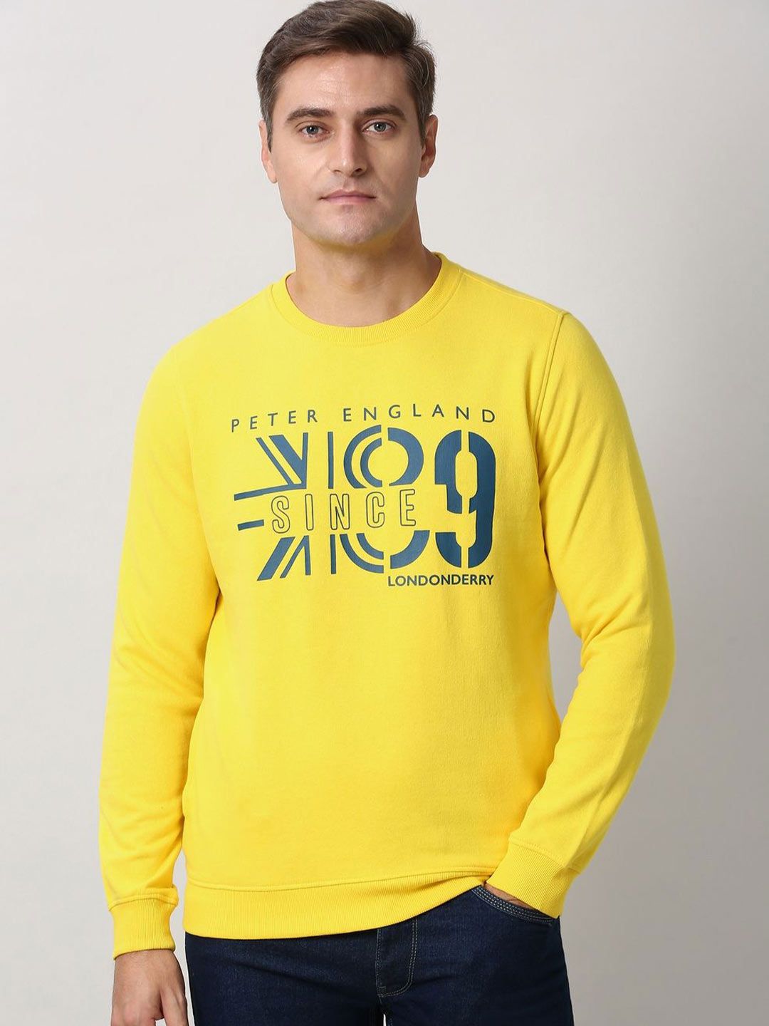 Peter England Casuals Men Typography Printed Round Neck Sweatshirt-picture-32