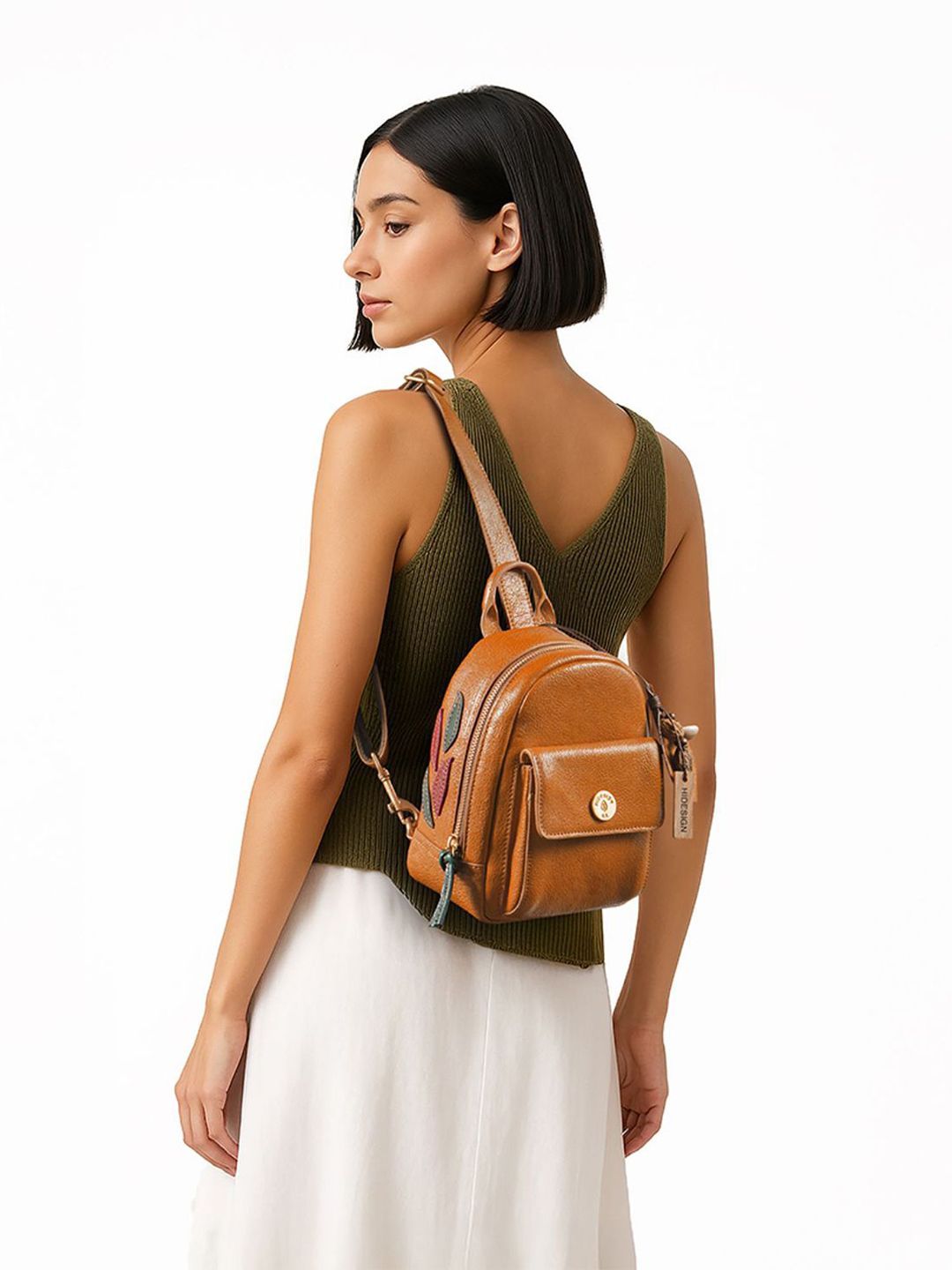 Hidesign Women Solid Leather Crossbody Backpack-picture-24