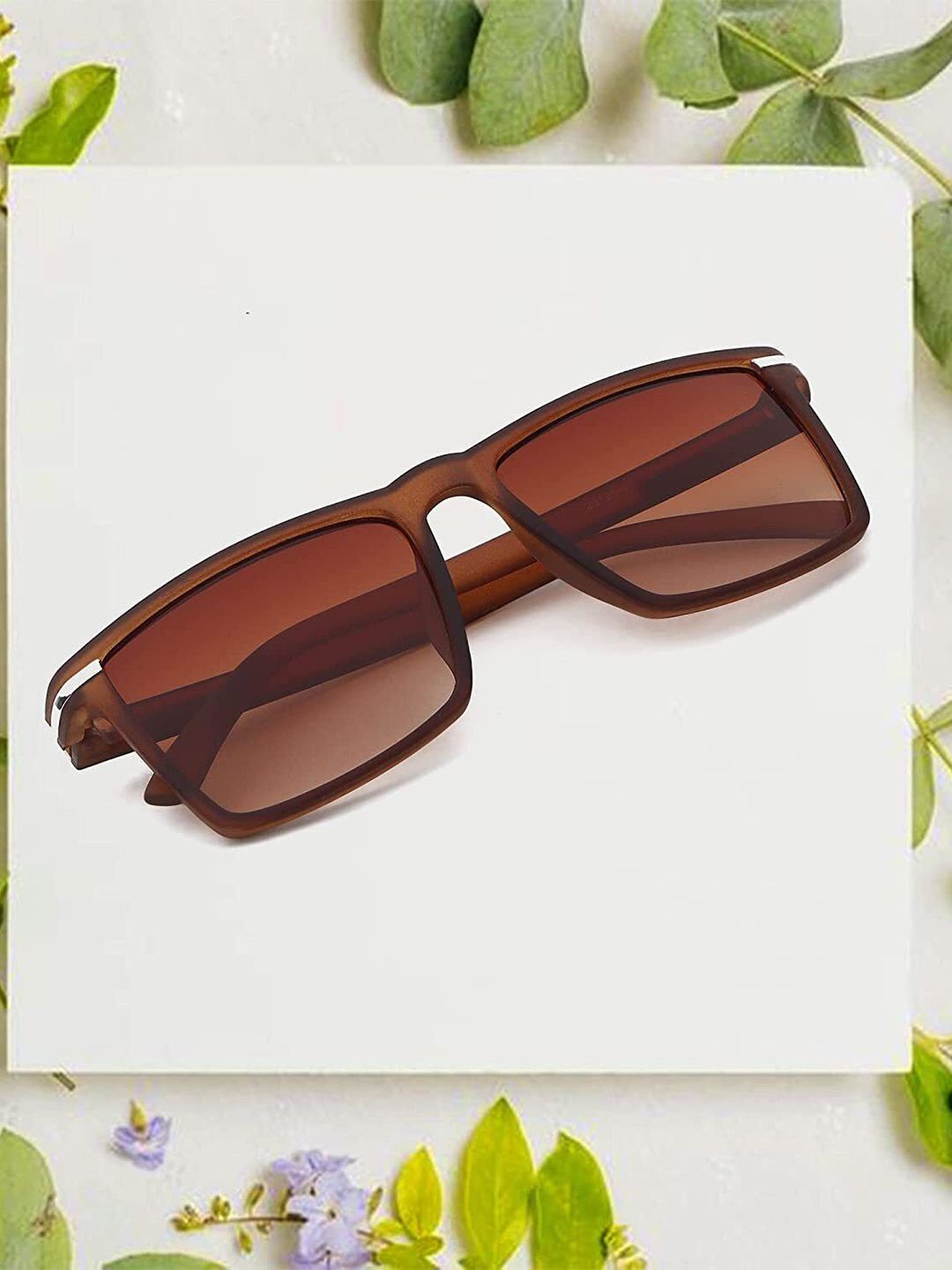 SPADEACES Unisex Rectangle Sunglasses with Polarised and UV Protected Lens FASTRICK BROWN-picture-21