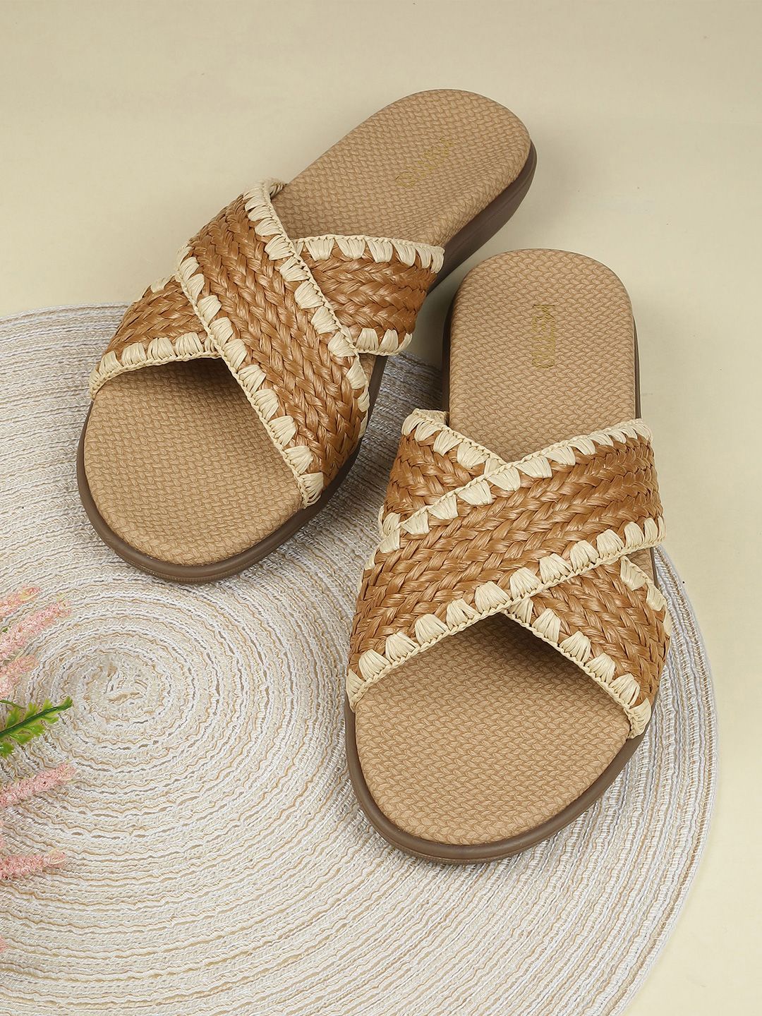 Metro Women Woven Design Casual Open Toe Flats-picture-14