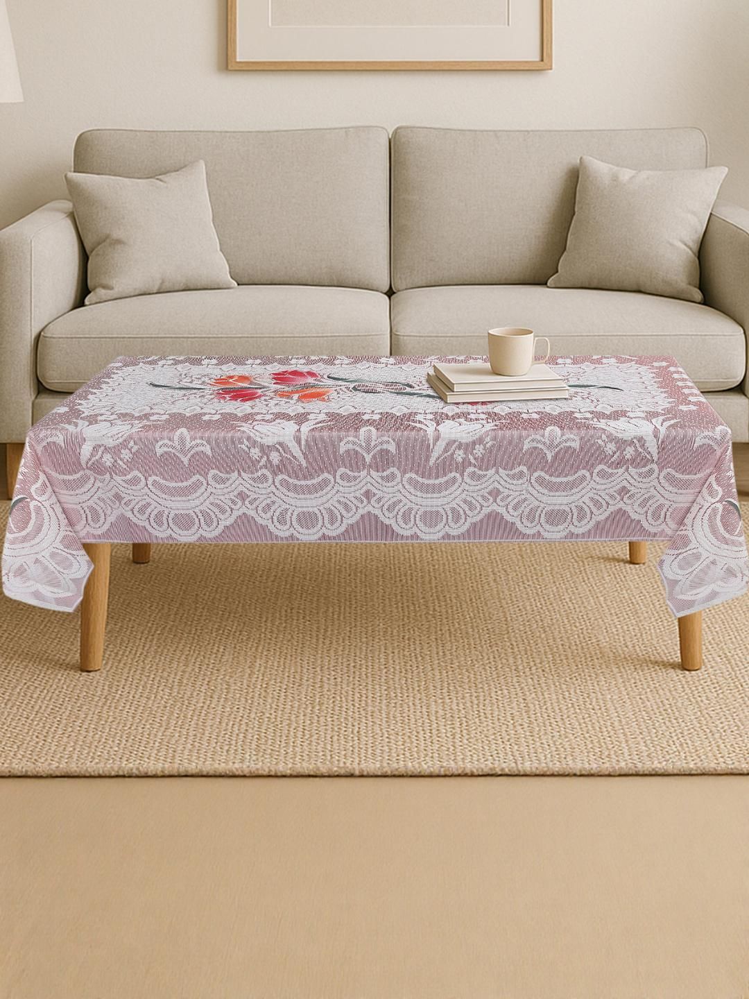 CROSMO Floral Printed 4 Seater Table Cover-image-40