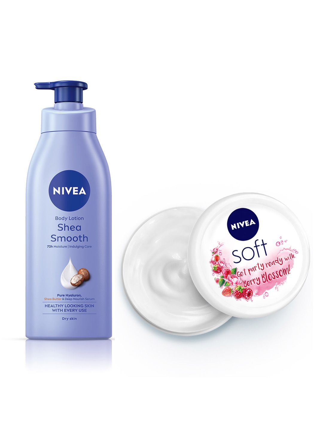 Nivea Set of Soft Light Berry Blossom Moisturiser 200ml & Smooth Milk Body Lotion 400 ml-image-4