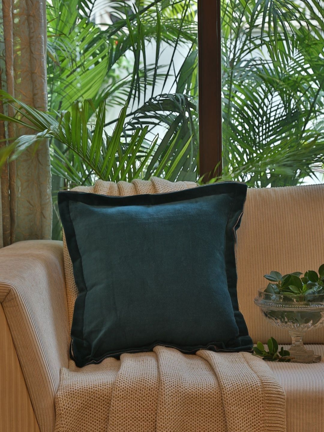 Revive Home Teal Velvet Square Cushion Covers-picture-40