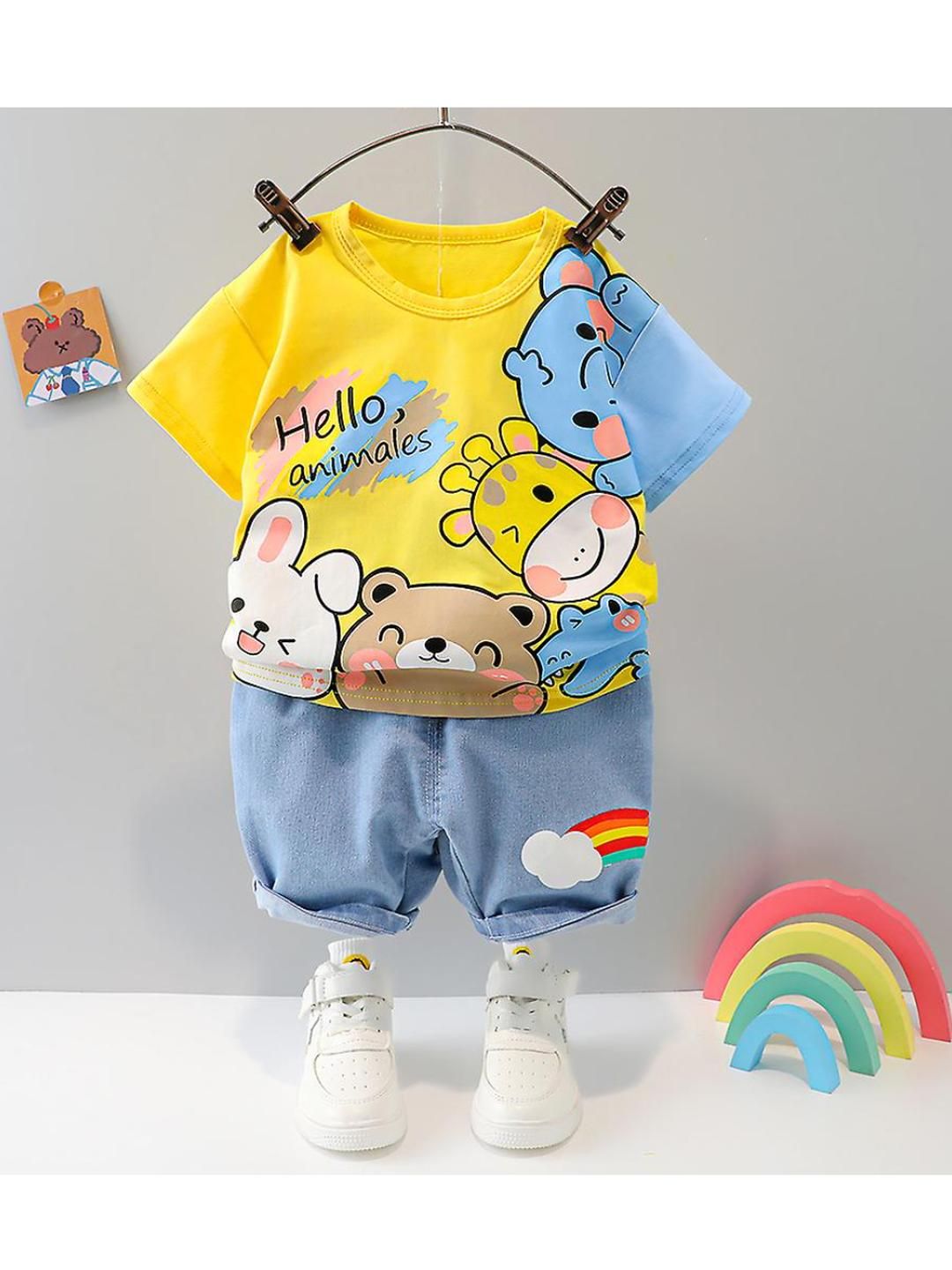KIDNIP Boys Pure Cotton Printed Clothing Set-picture-57