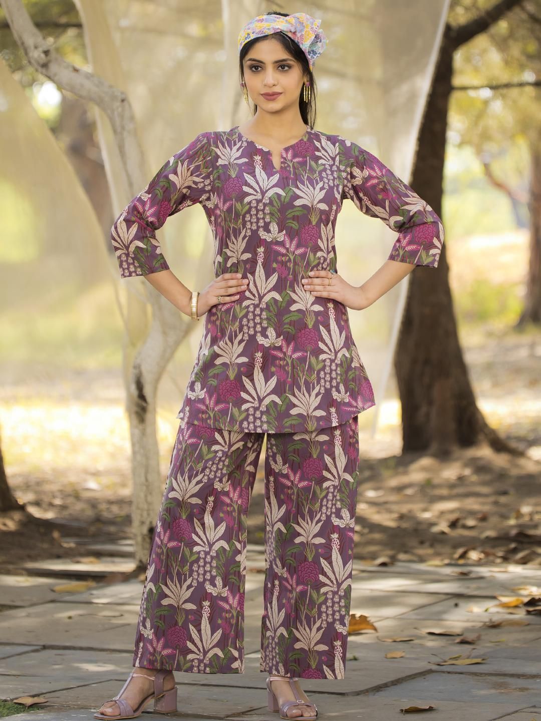 SZN Women Pure Cotton Printed Co-Ords-picture-16