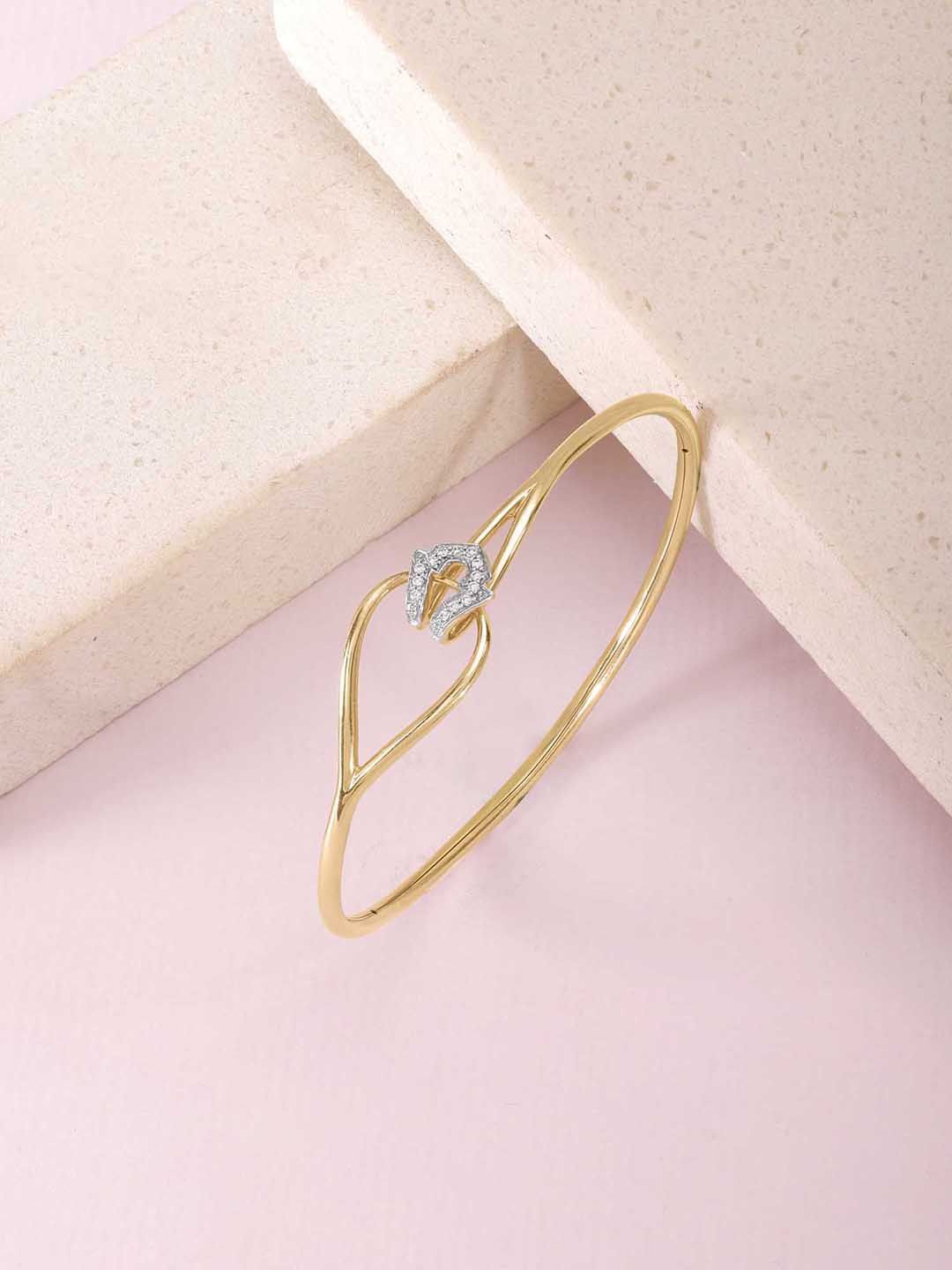 Mia by Tanishq 14KT Gold Natural Graceful Twist Bangle Diamond-5.353g-picture-33